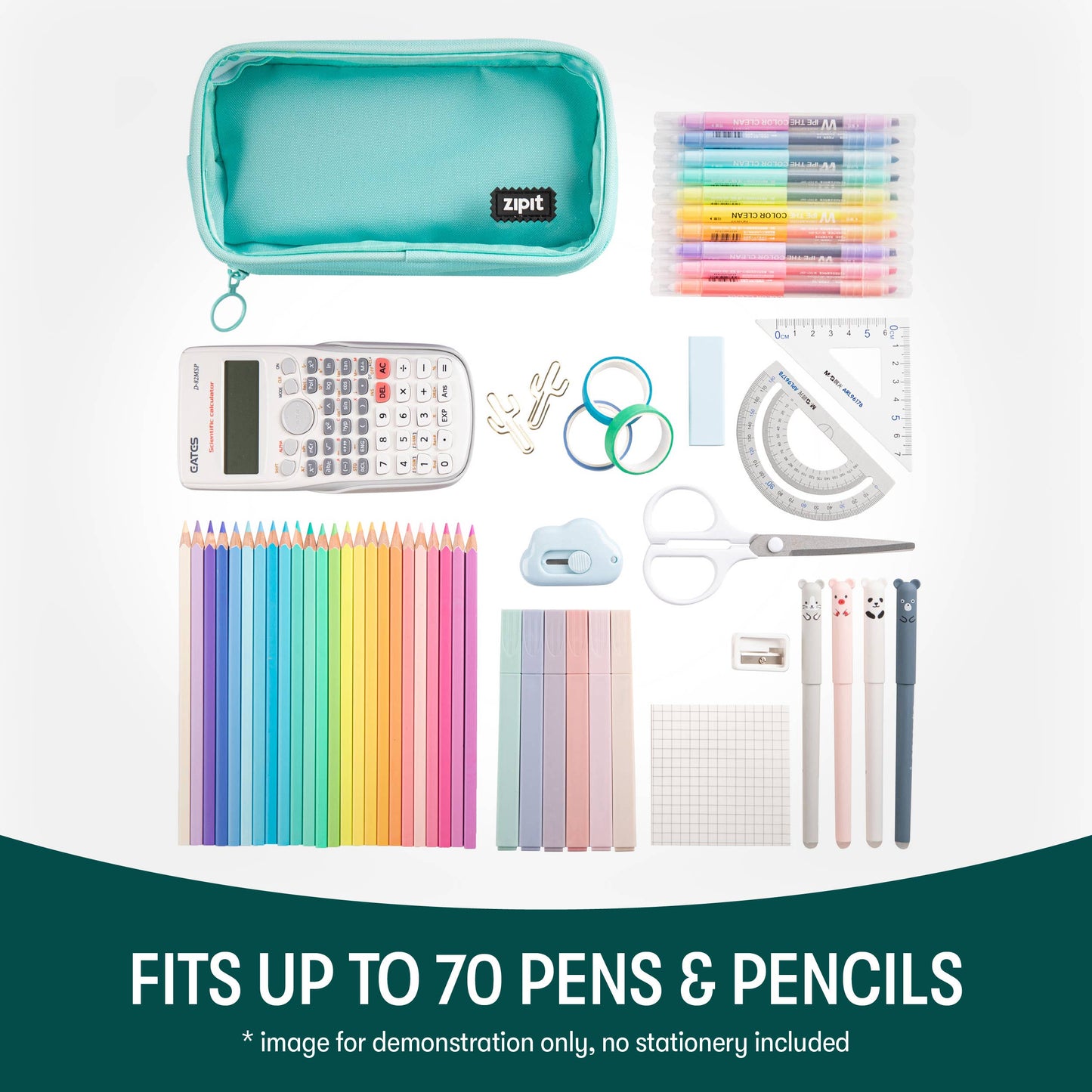 ZIPIT Half & Half Pencil Case, Aesthetic Pouch | Back to School
