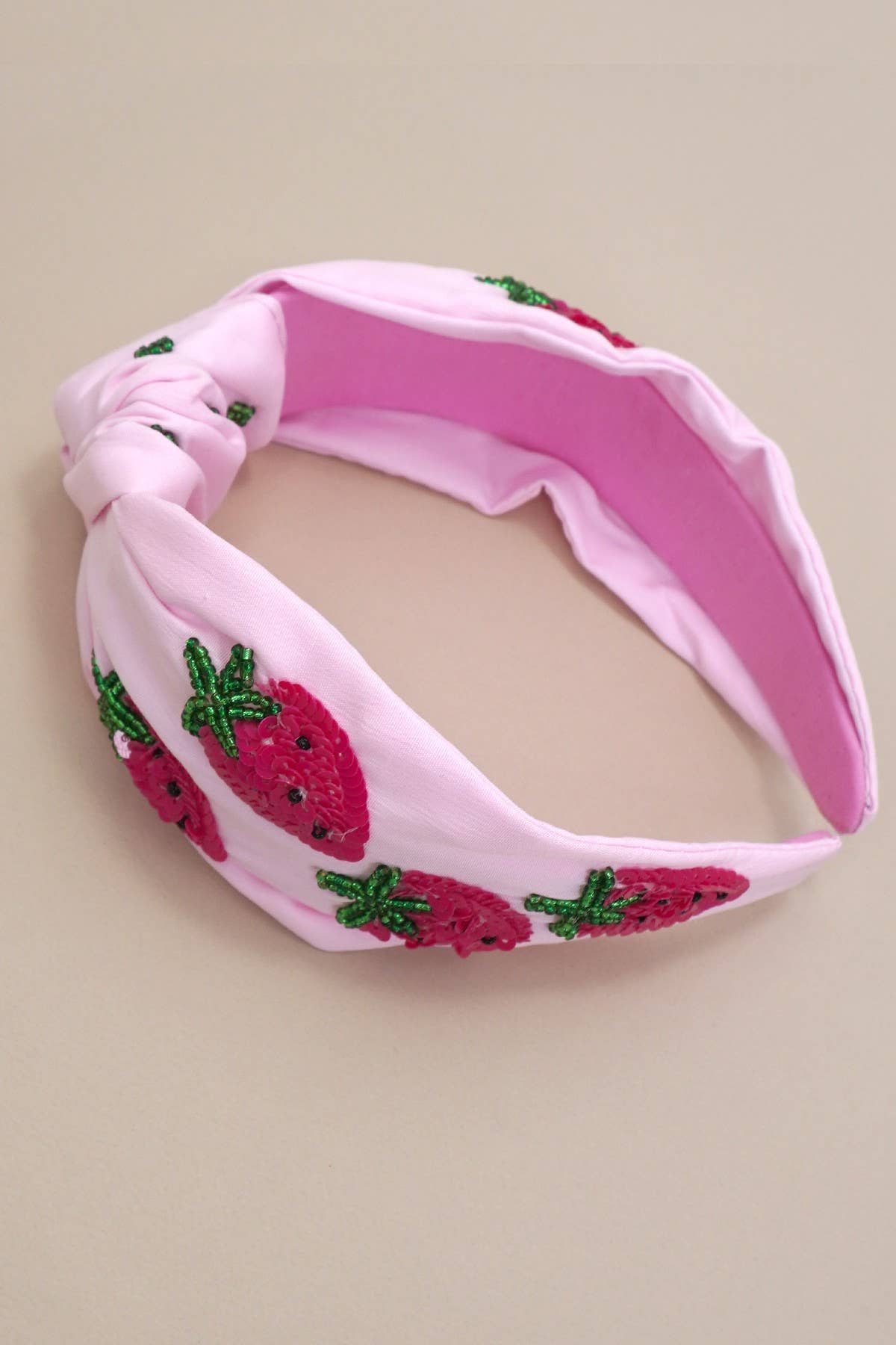 RED STRAWBERRY SEED BEAD HEADBAND