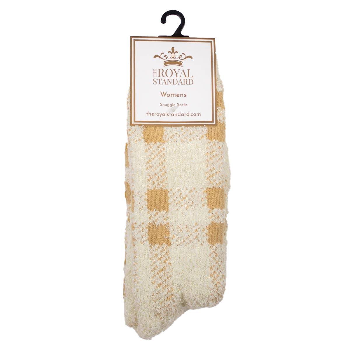 Women's Plaid Snuggle Socks Off White/Cream One Size
