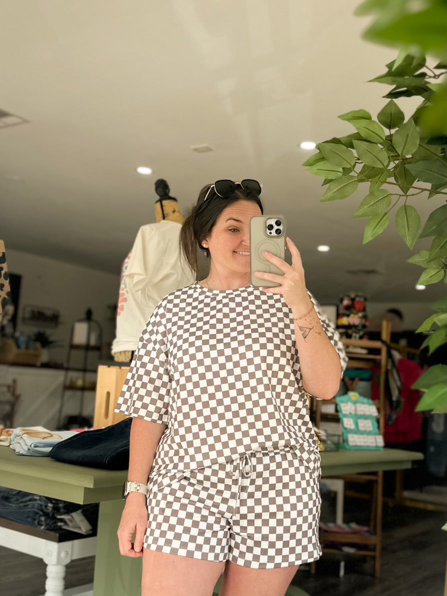 Checker Top and Shorts Set