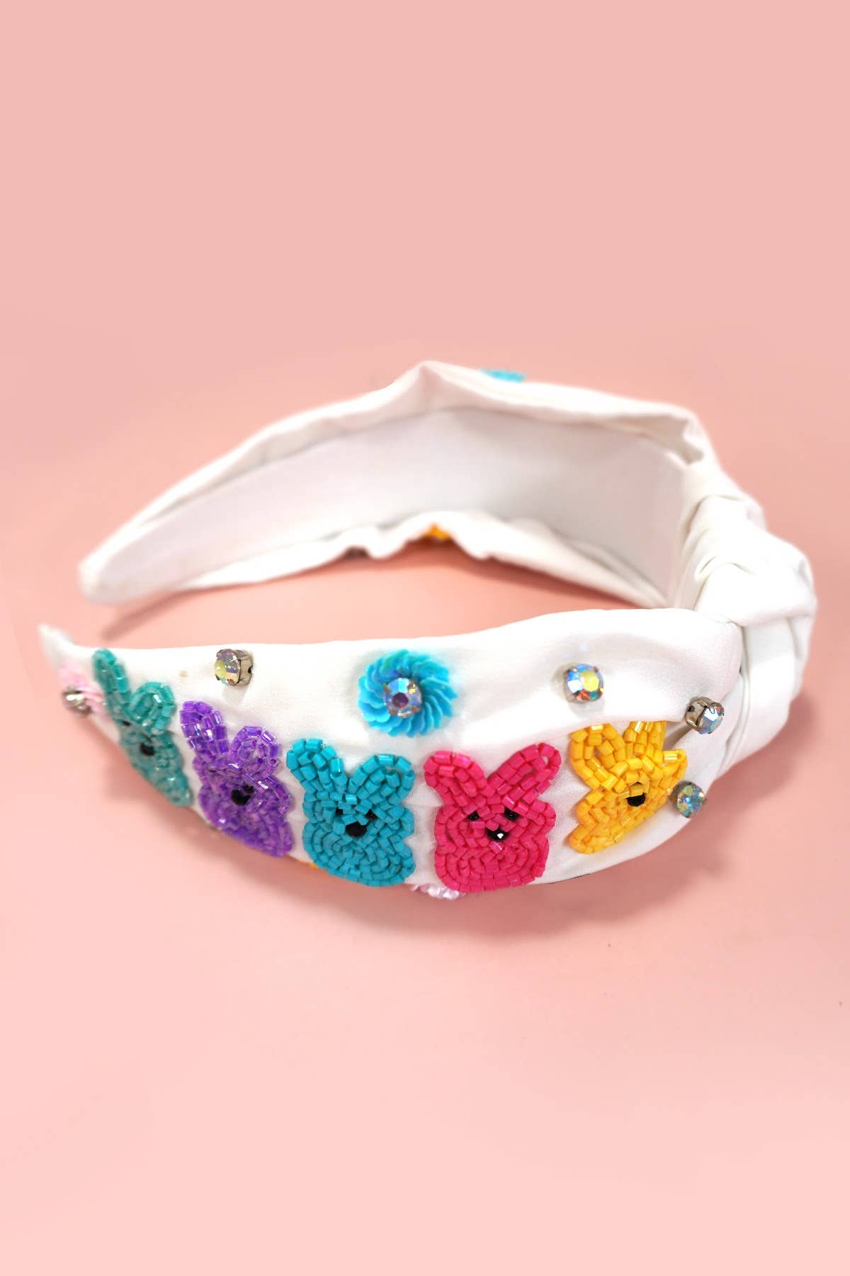 EASTER BUNNY BEADED RHINESTONE HEADBAND