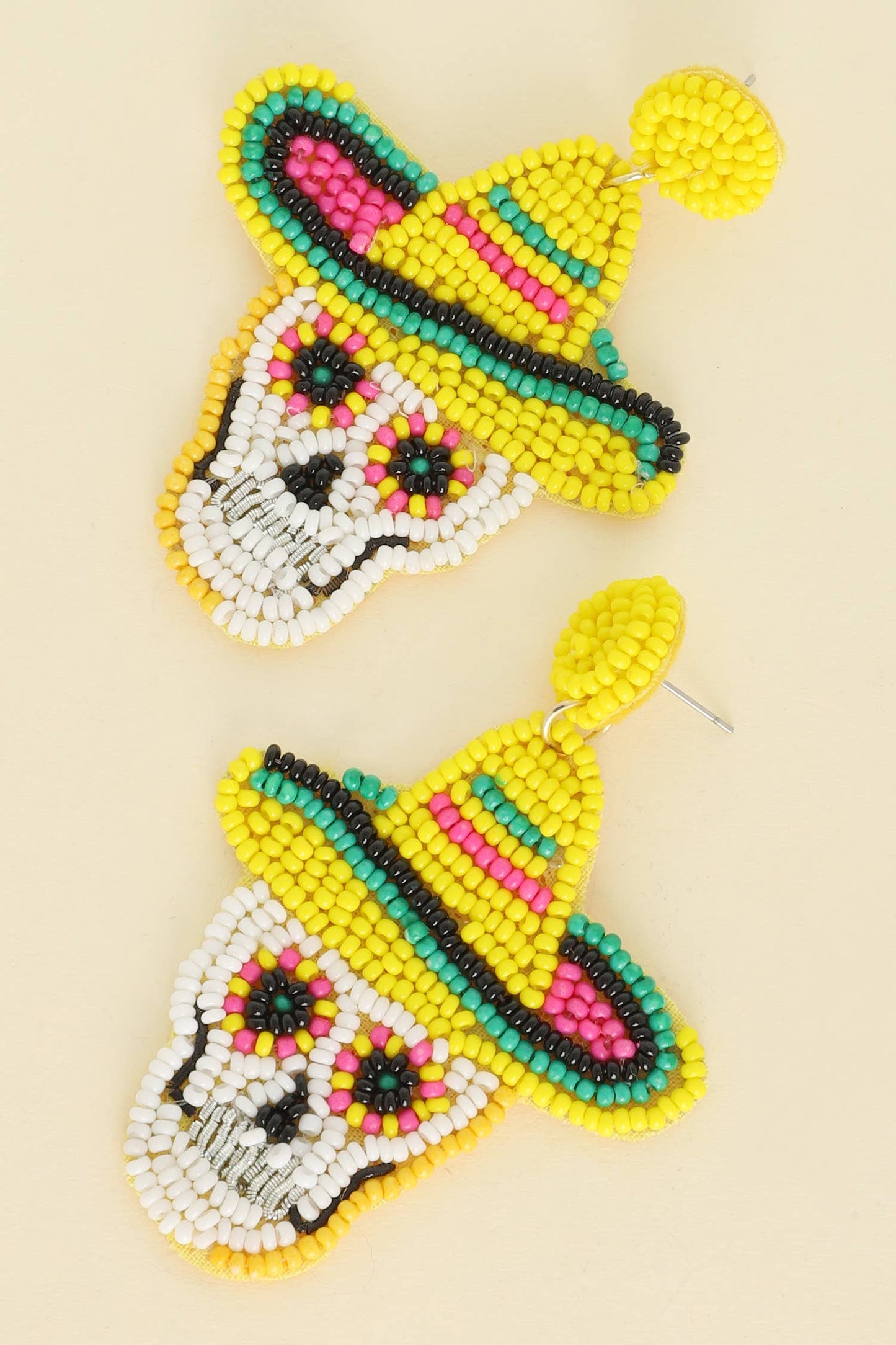 Cinco de Mayo Sugar Skull Beaded Earrings