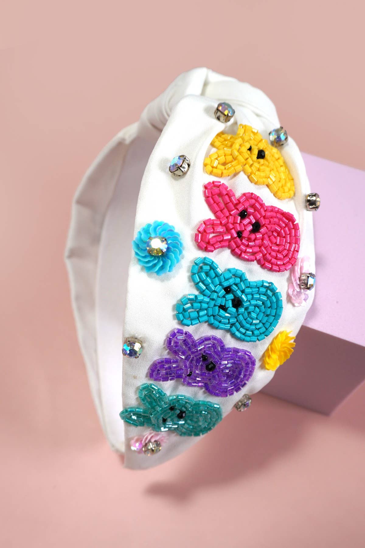 EASTER BUNNY BEADED RHINESTONE HEADBAND