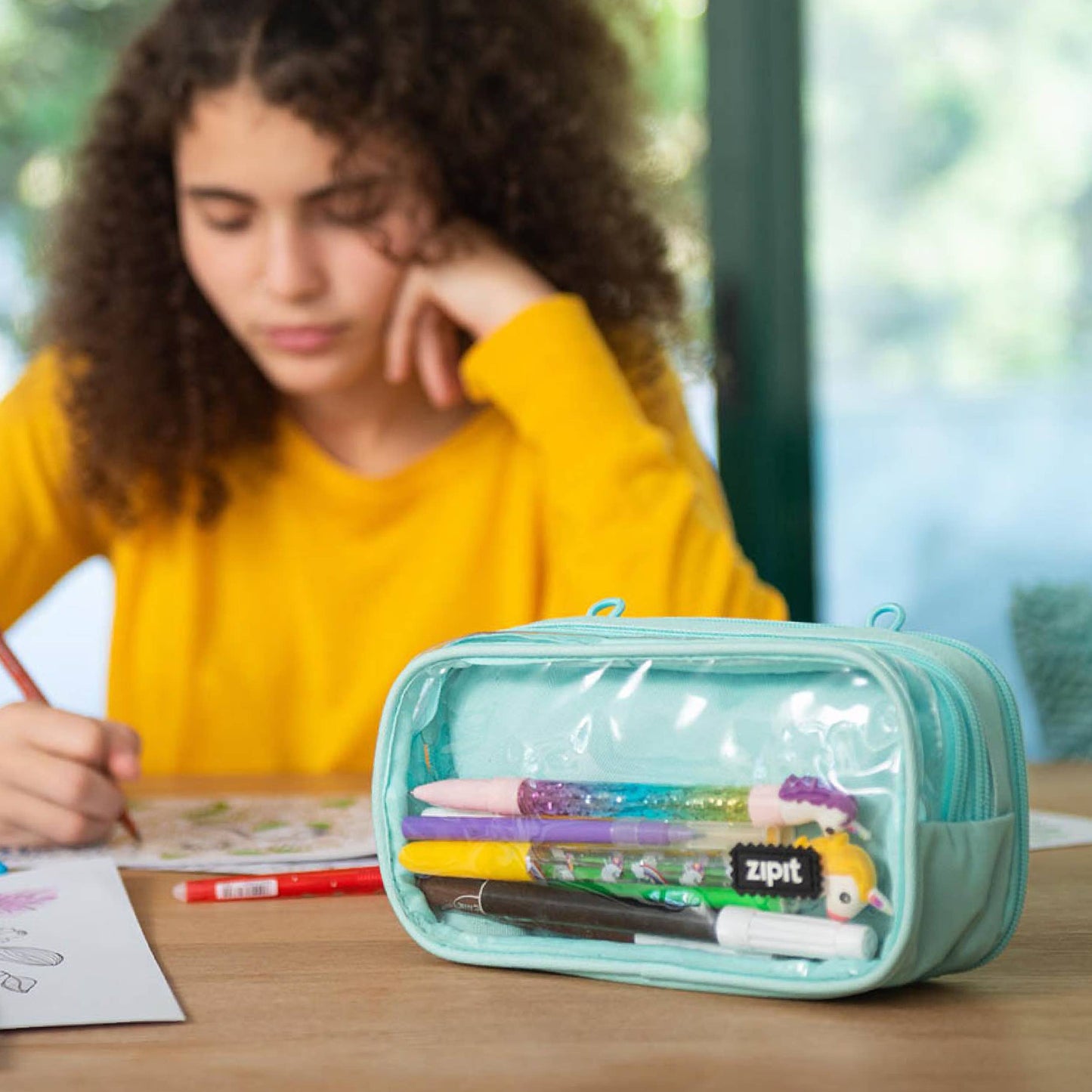 ZIPIT Half & Half Pencil Case, Aesthetic Pouch | Back to School