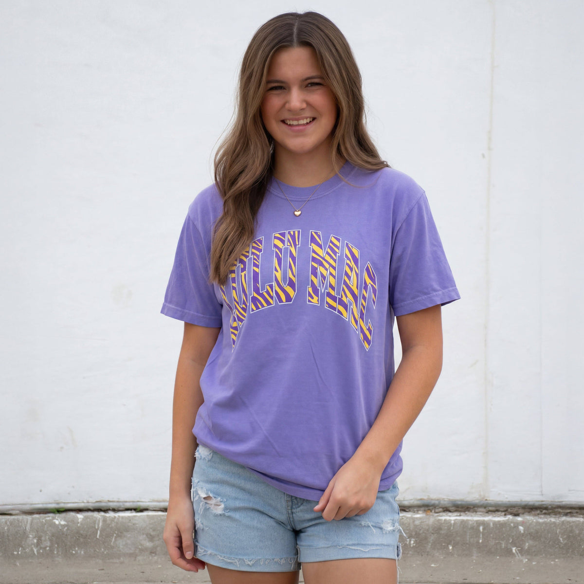 LM Tiger Stripe Adult Violet Comfort Colors Tee