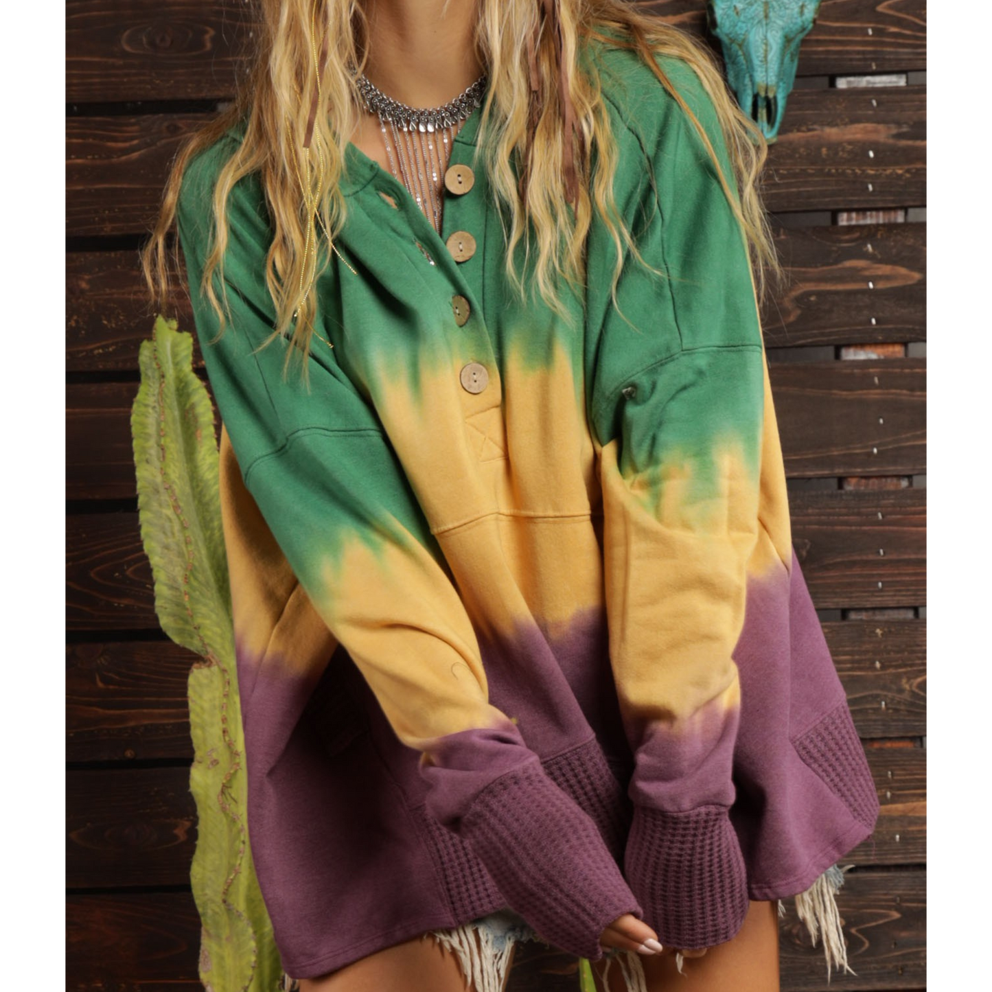 Mardi Gras Tye Dye Hoodie | Oversized