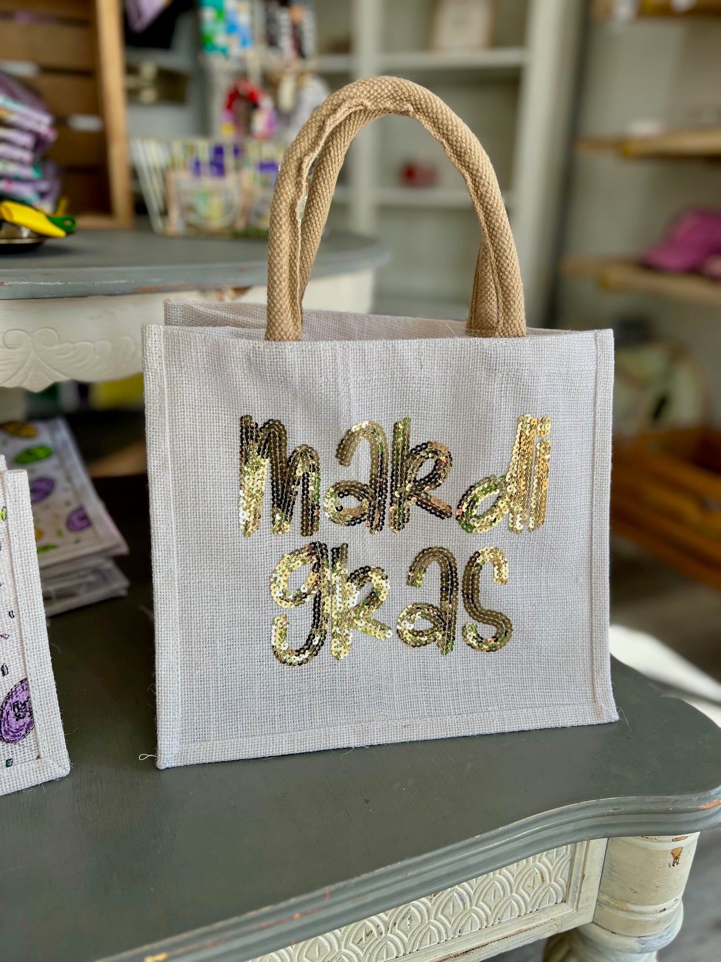 Mardi Gras Sequins Tote Bag