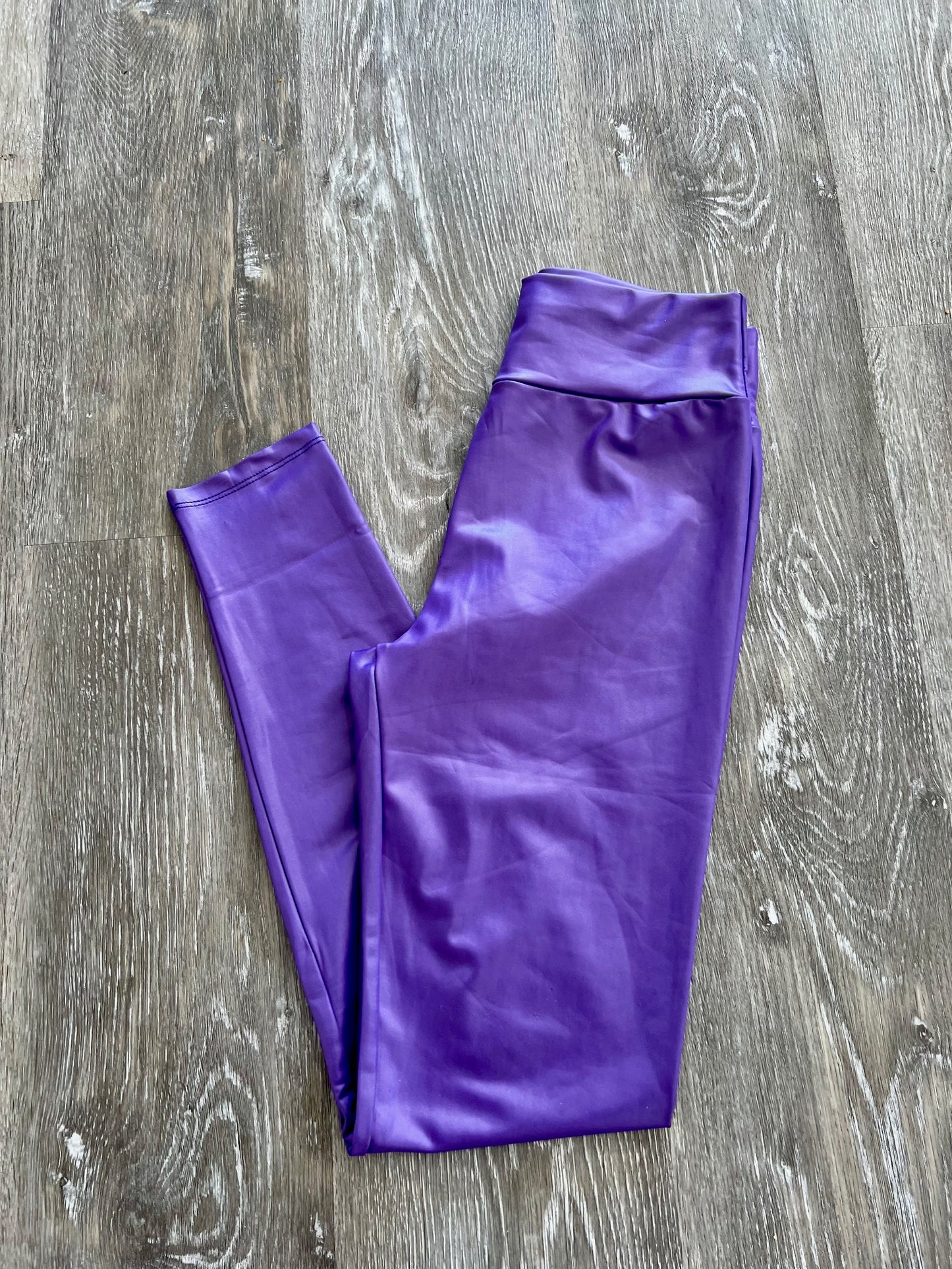 Mardi Gras Purple Metallic Leggings | Adult