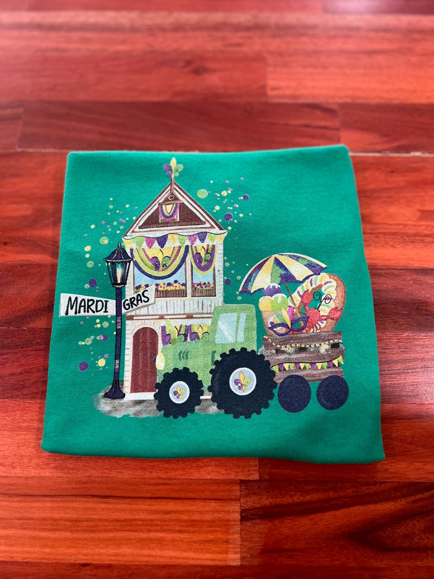 Mardi Gras Tractor T-shirt | Toddler