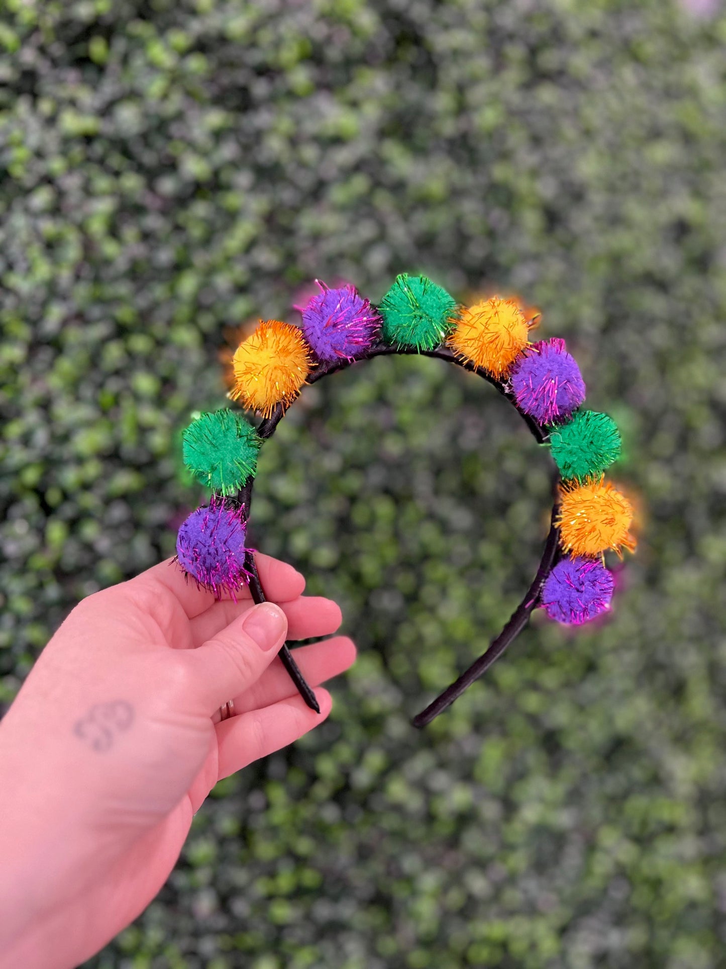 Mardi Gras PomPom Headband