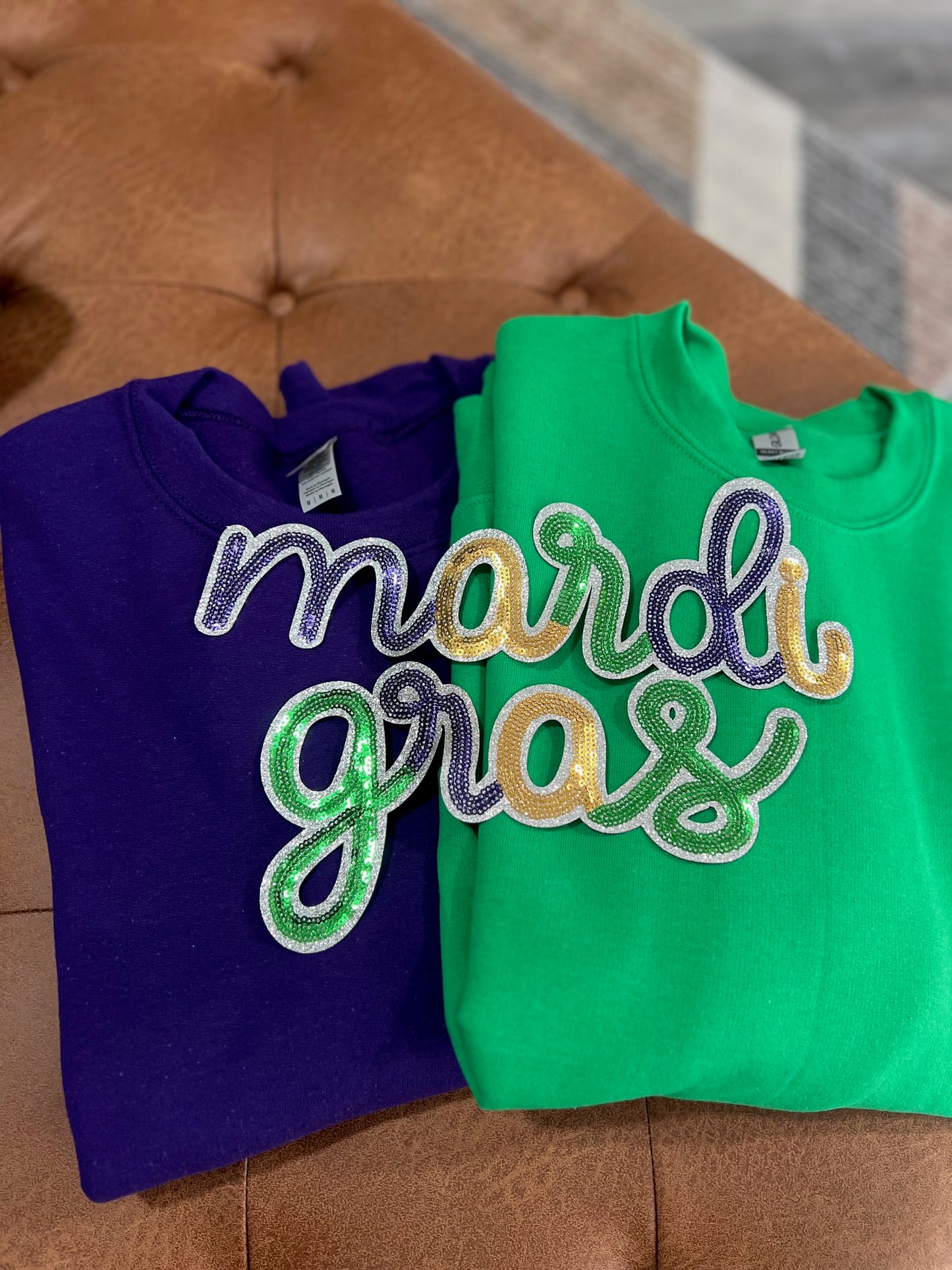 Mardi Gras Sequin Patch | Pick your own style top