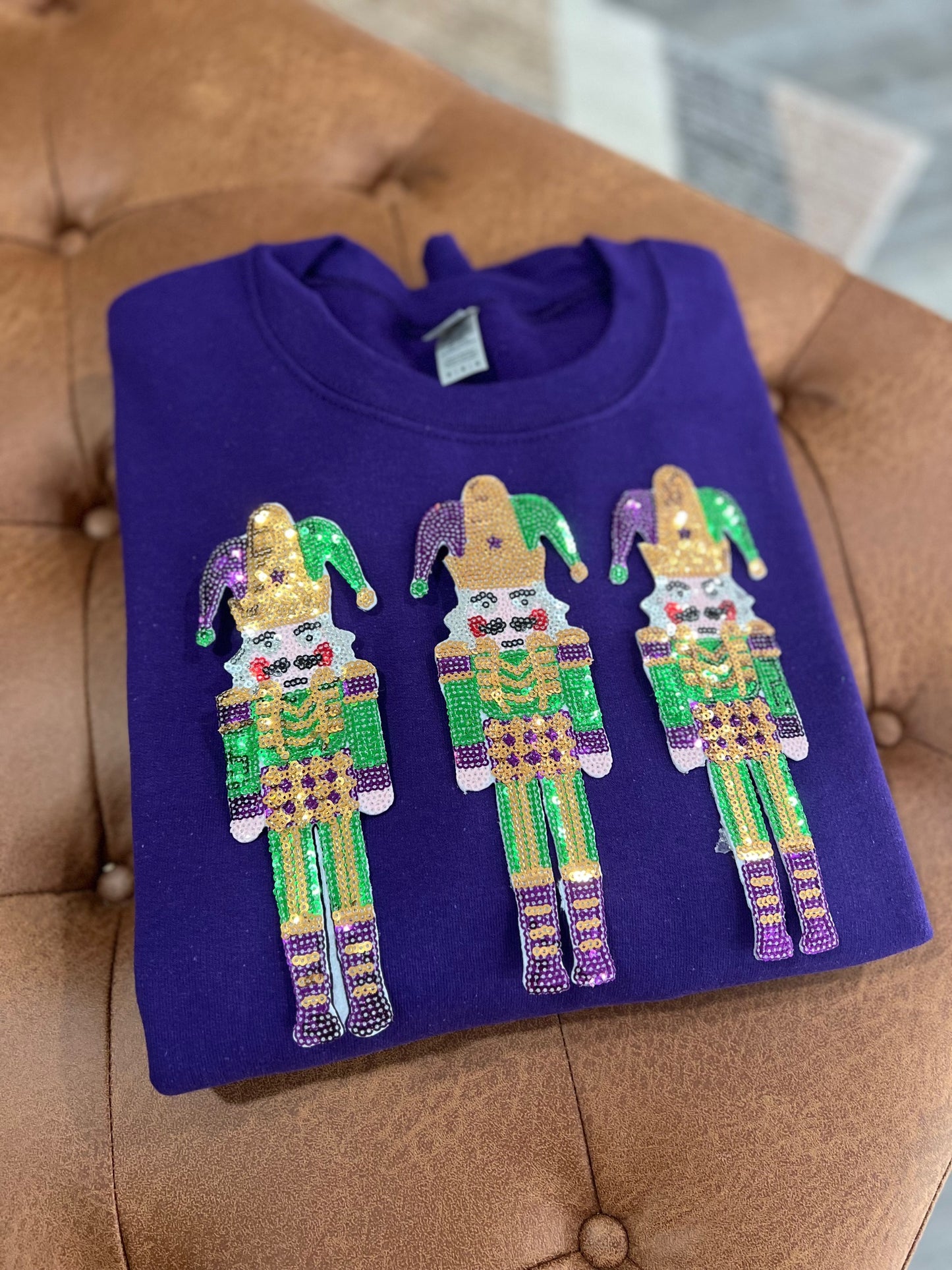 Mardi Gras Sequin nutcrackers| Pick your own style top