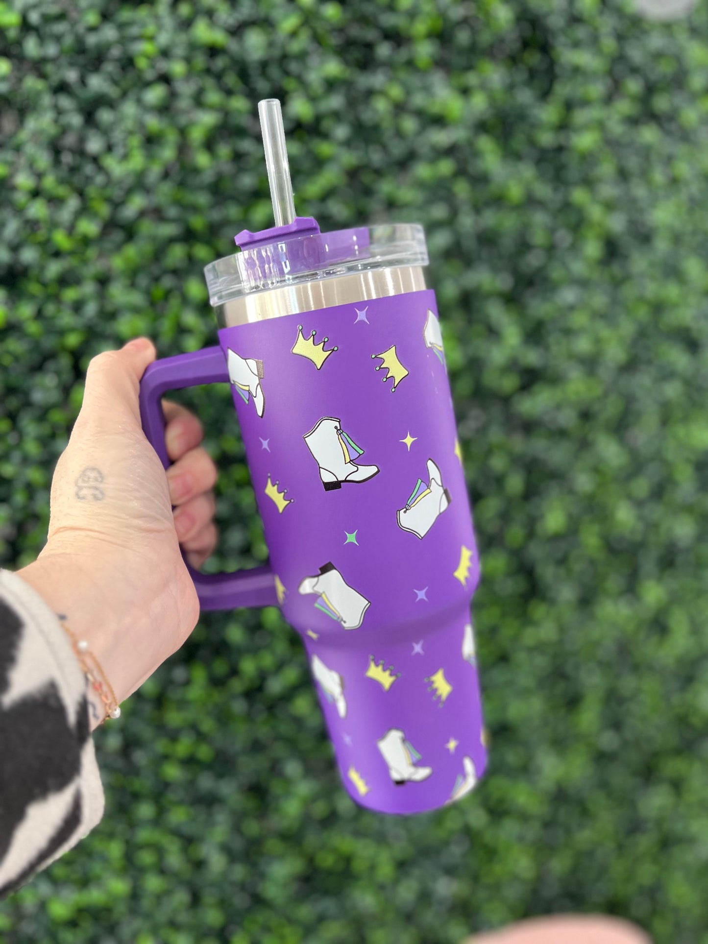 Mardi Gras Boots 40oz Tumbler with Straw