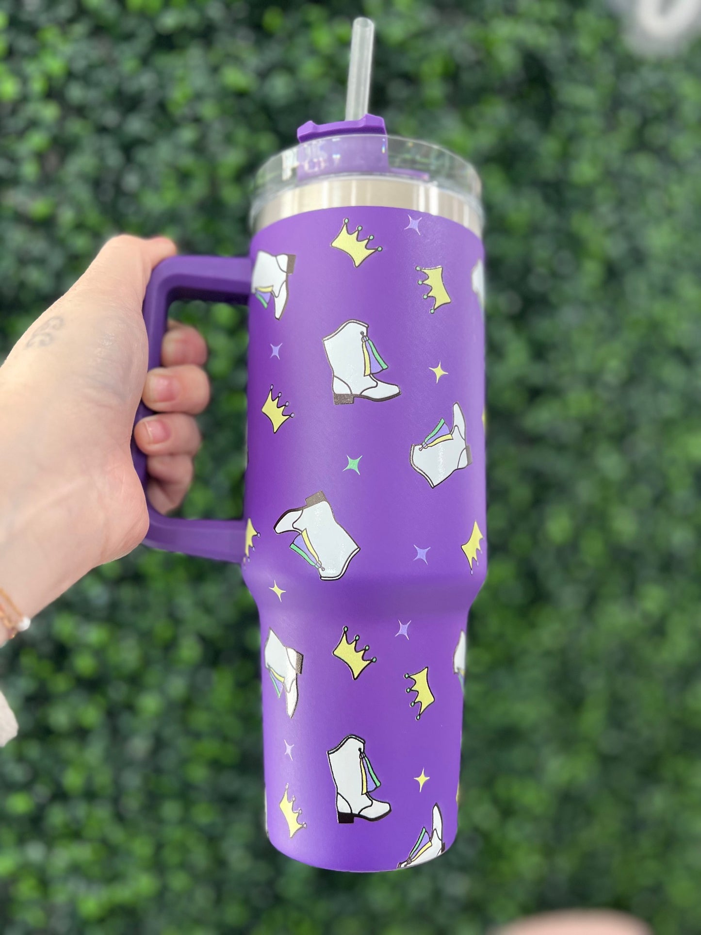 Mardi Gras Boots 40oz Tumbler with Straw