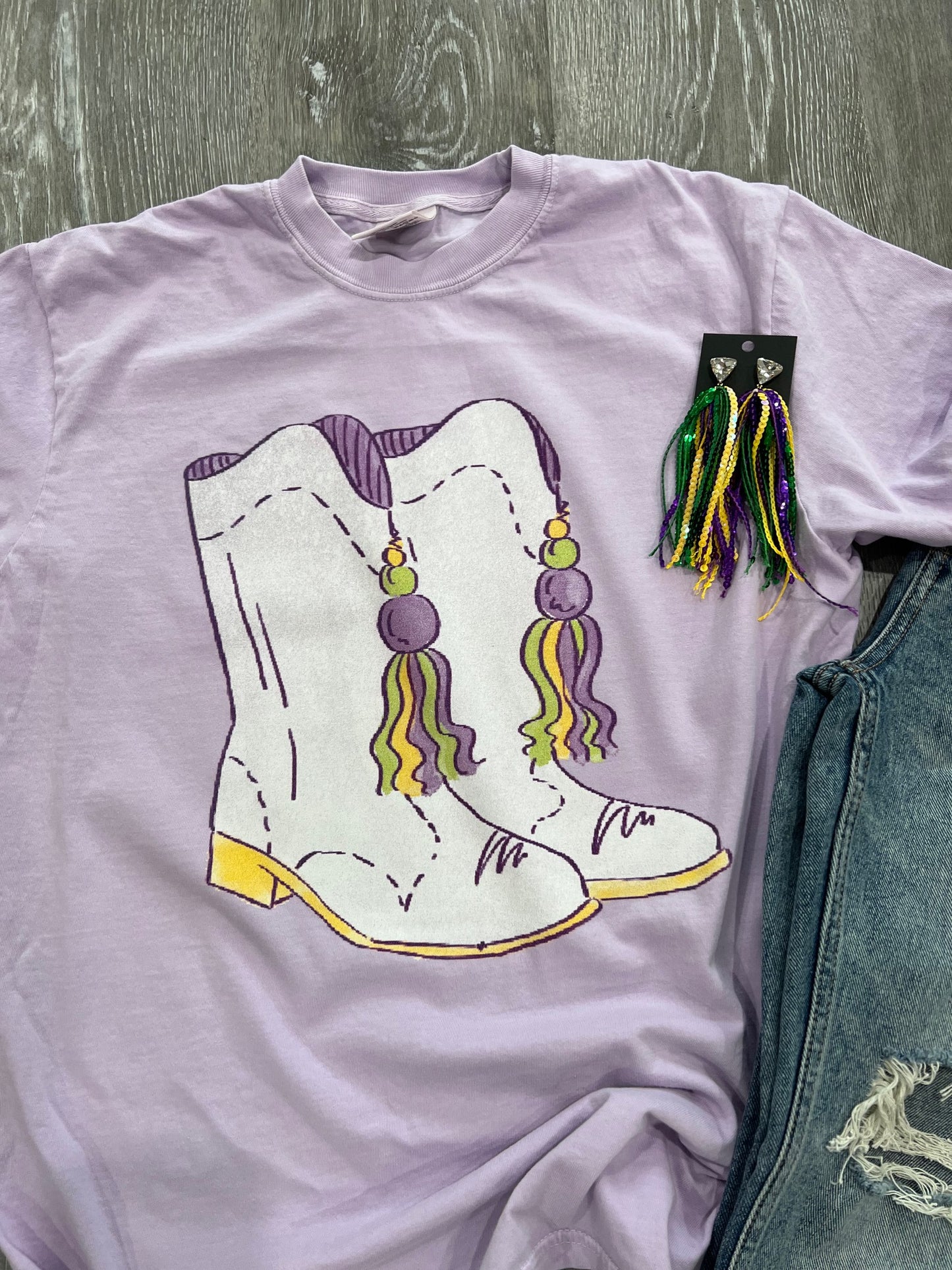 Mardi Gras Marching Boots t-shirt | Comfort Color
