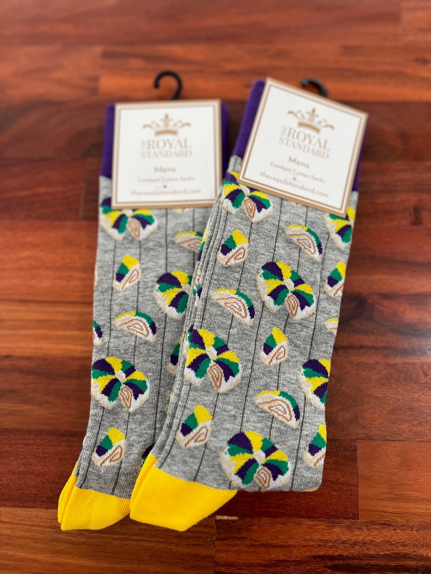 Mardi Gras King Cake Socks