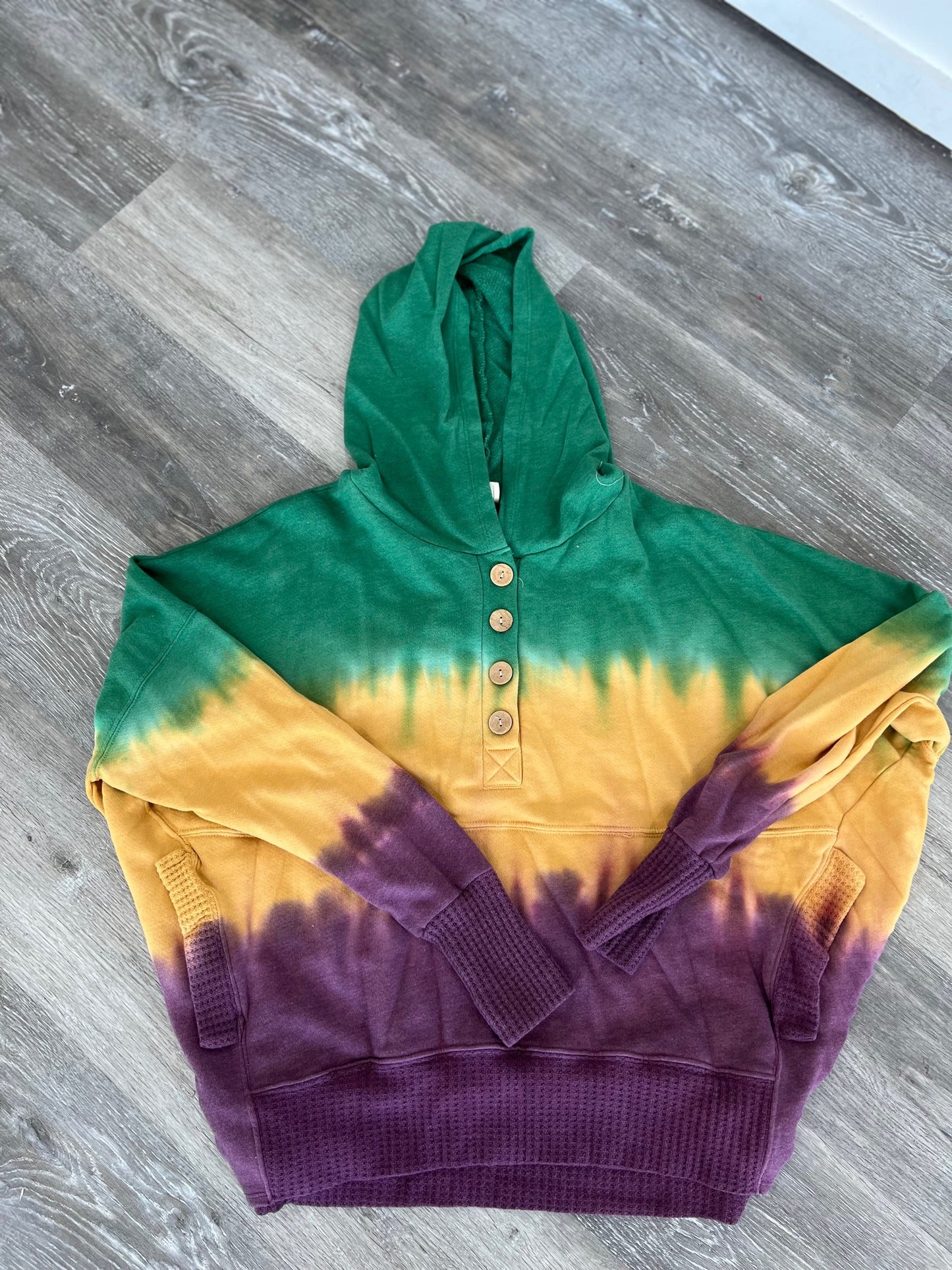Mardi Gras Tye Dye Hoodie | Oversized