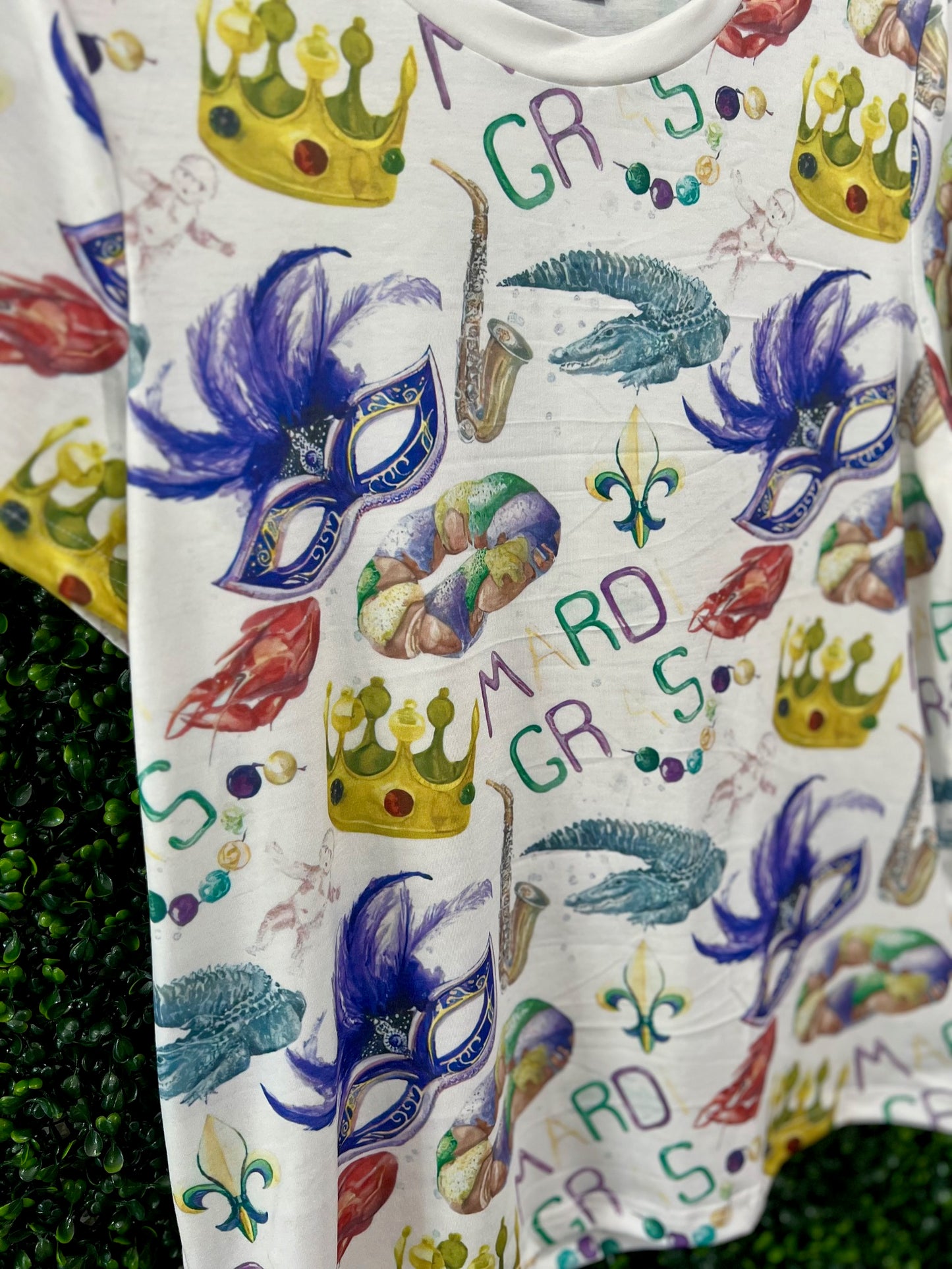 Mardi Gras Short Sleeve Top