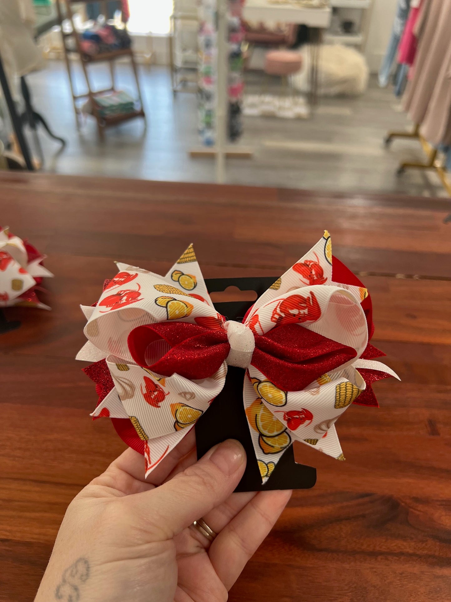 Crawfish Boil Hair Bow