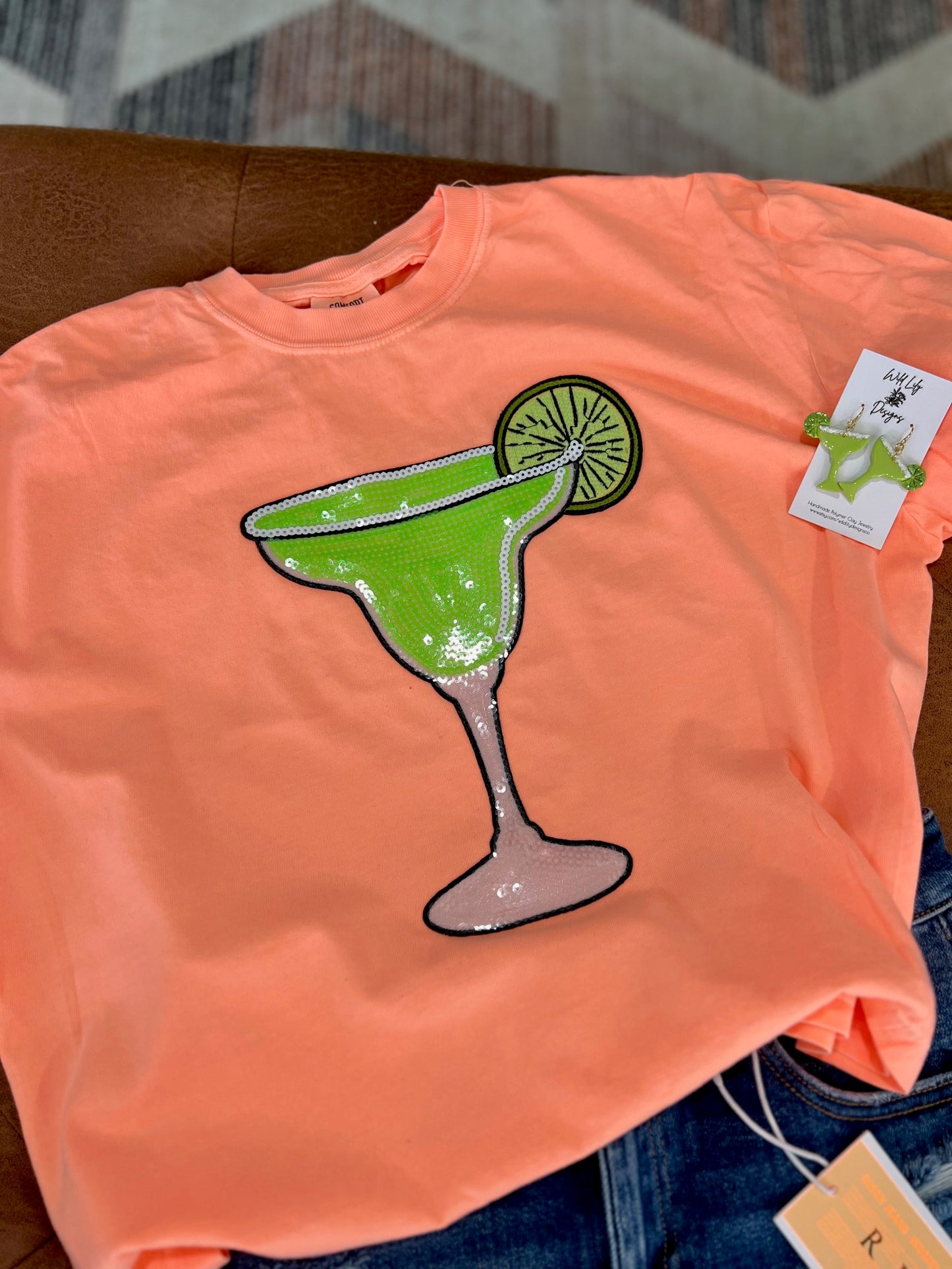 Cinco Margarita Sequin Comfort Color T-shirt