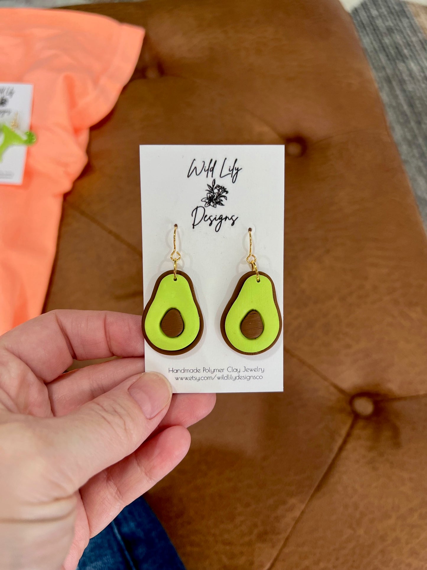 Avocado Clay Earrings
