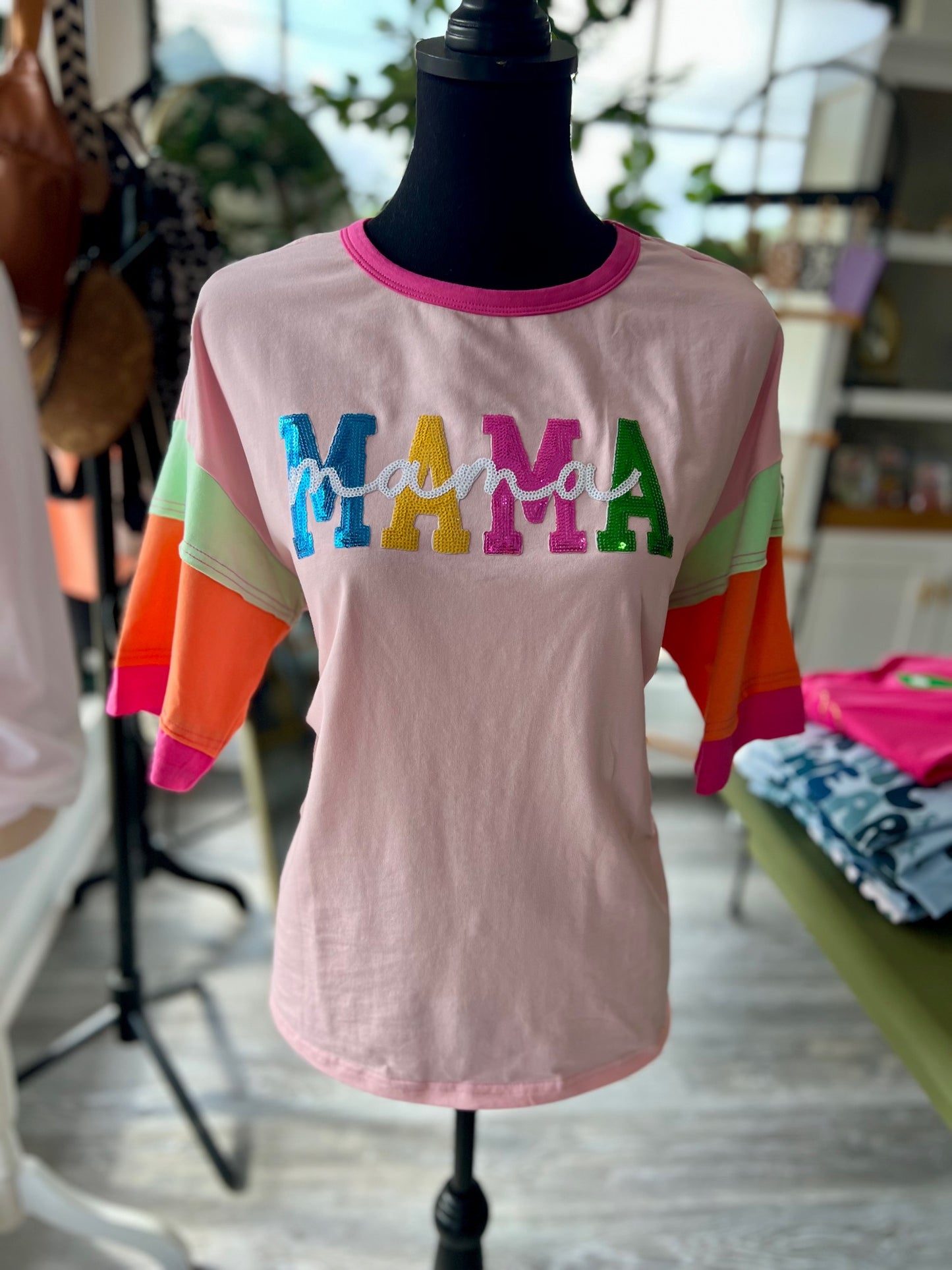 MAMA Sequin Multicolor Top