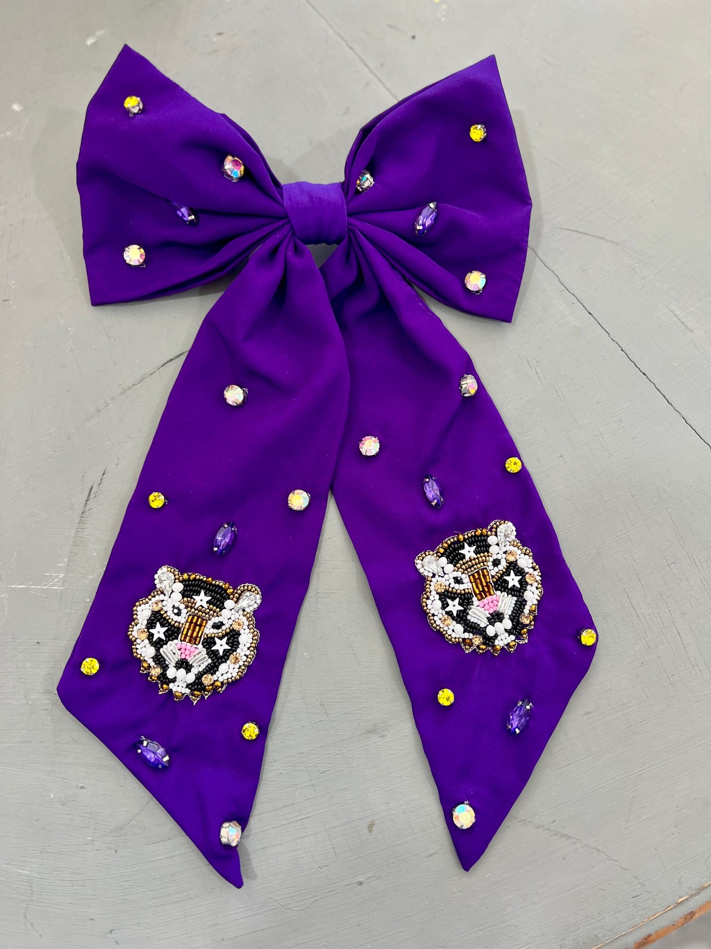 LSU Beaded hair bows | Football | Tiger