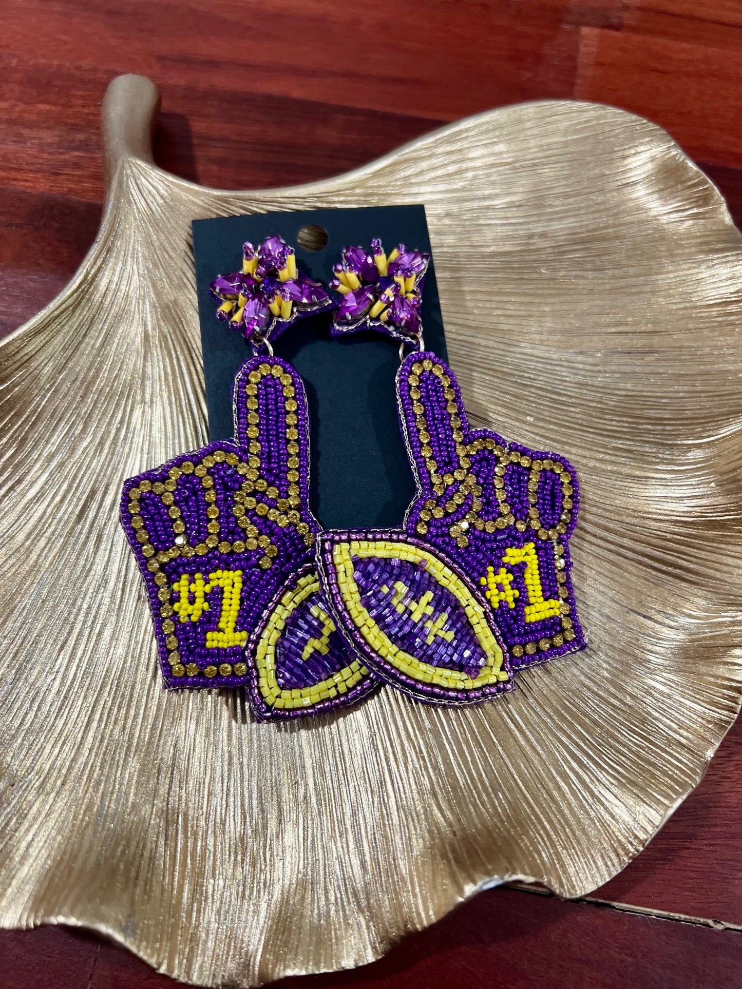 School Spirit #1 Football Earings | Dangles