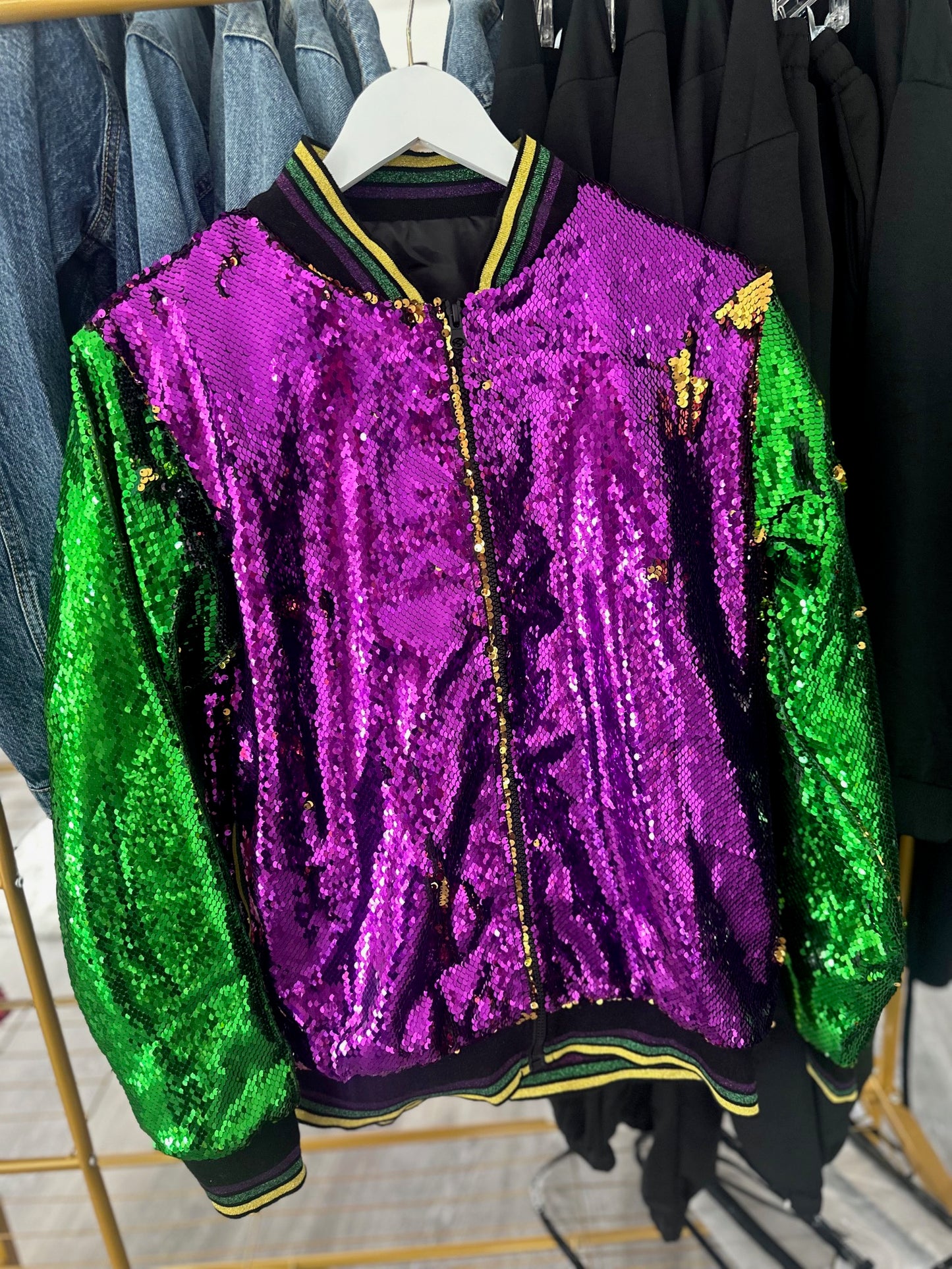 Mardi Gras Sequin Jackets with Pockets