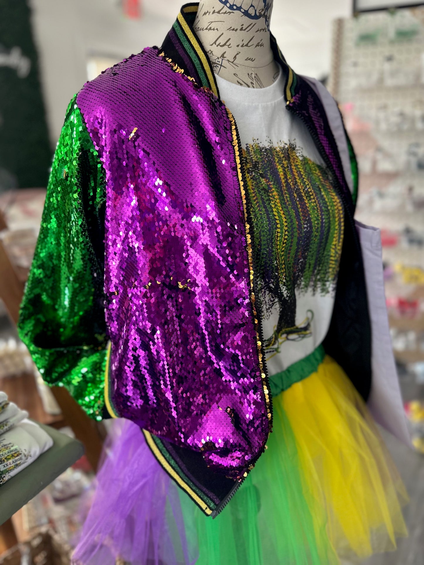 Mardi Gras Sequin Jackets with Pockets