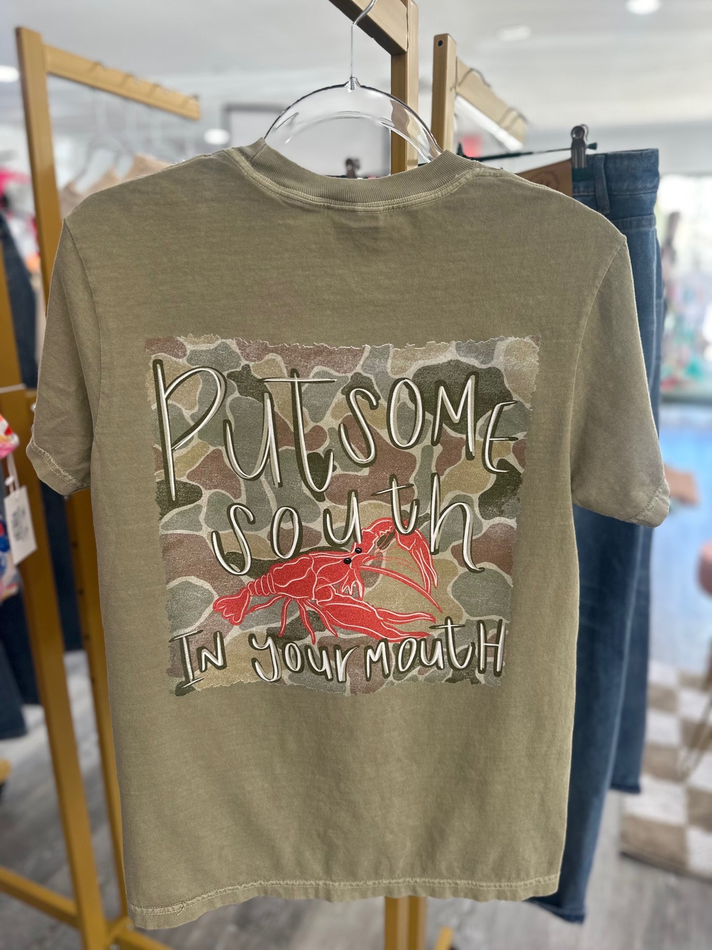 Camo Crawfish Comfort Colors T-shirt