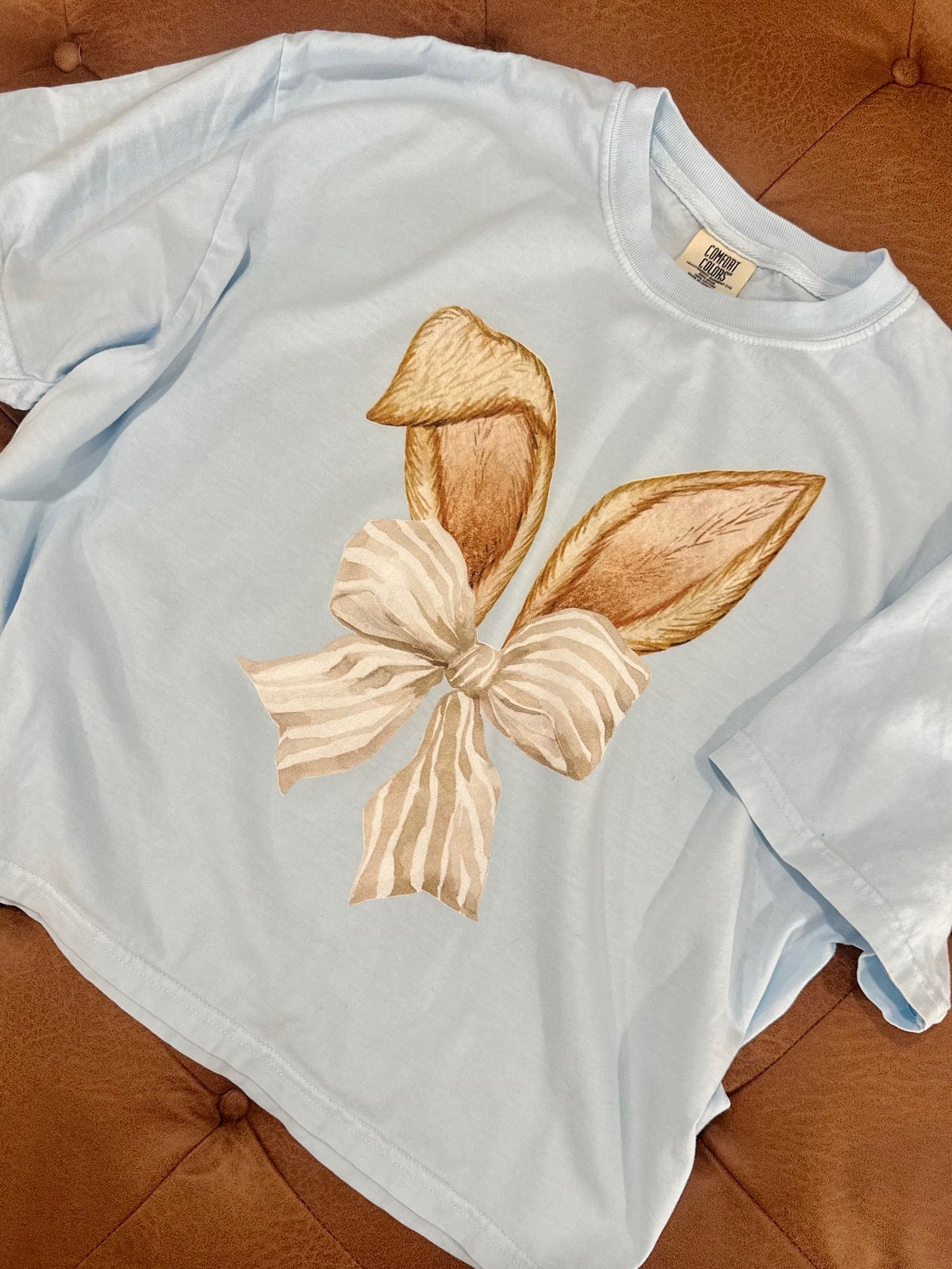 Easter Bow and Bunny Ears T-shirt CROPPED