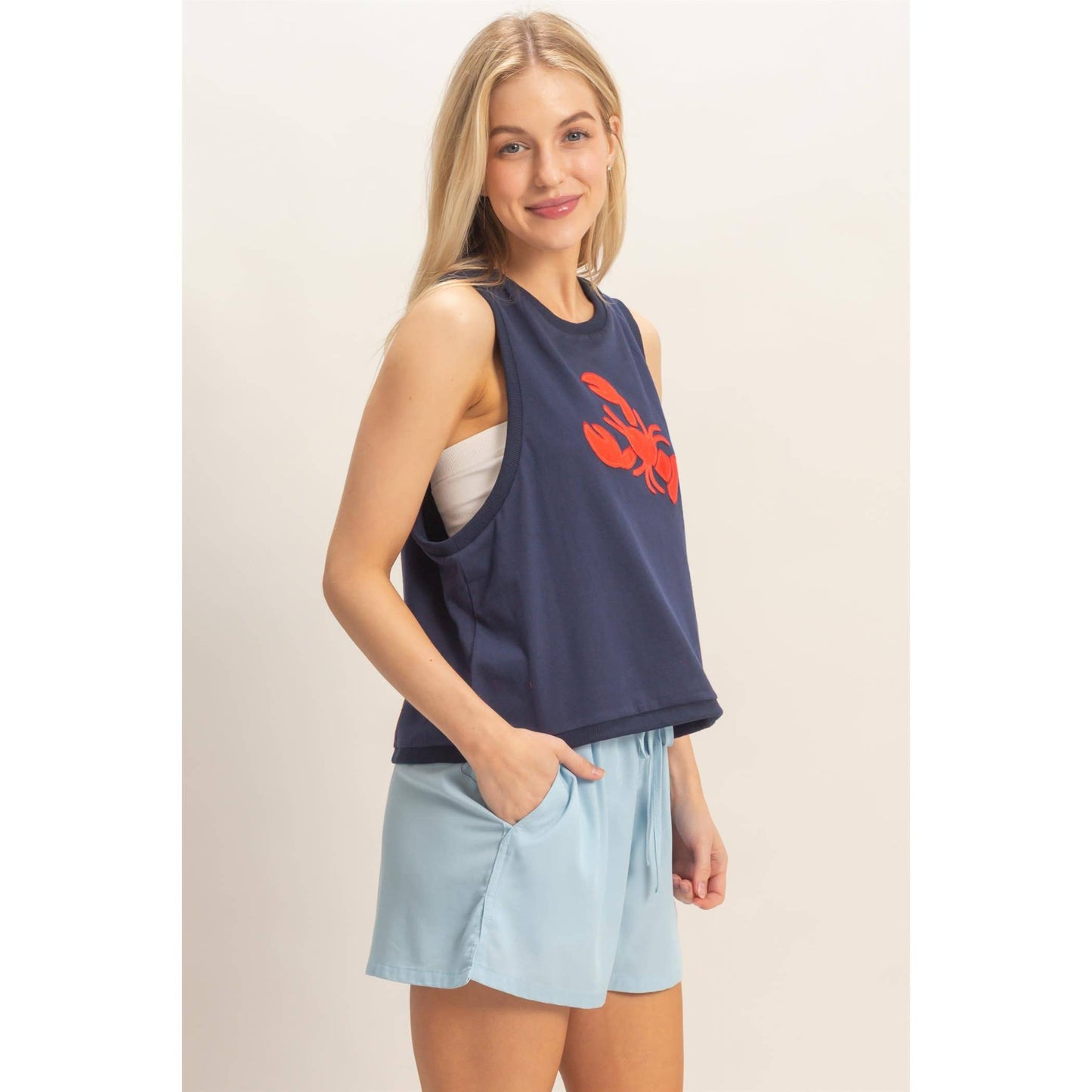 Sleeveless Tank With crawfish Patch
