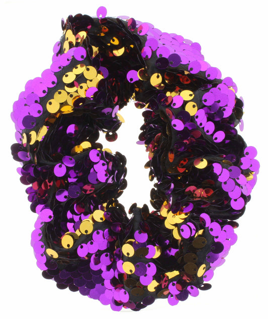 Kids Purple & Gold Sequin Scrunchie