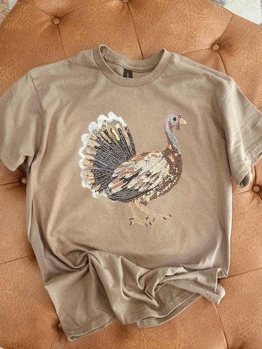 Faux Rhinestone Turkey Tee