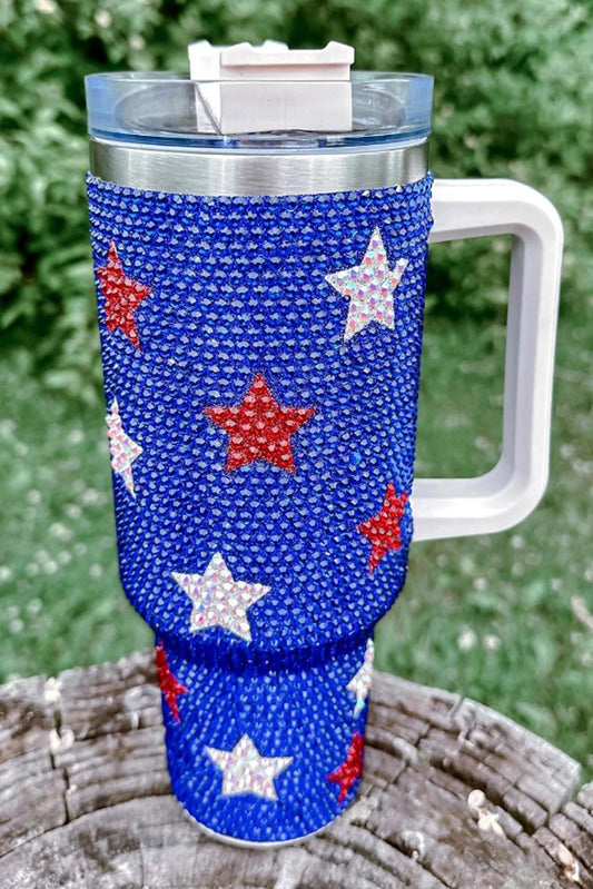 Red, White and Blue Rhinestone Star 40oz Tumbler