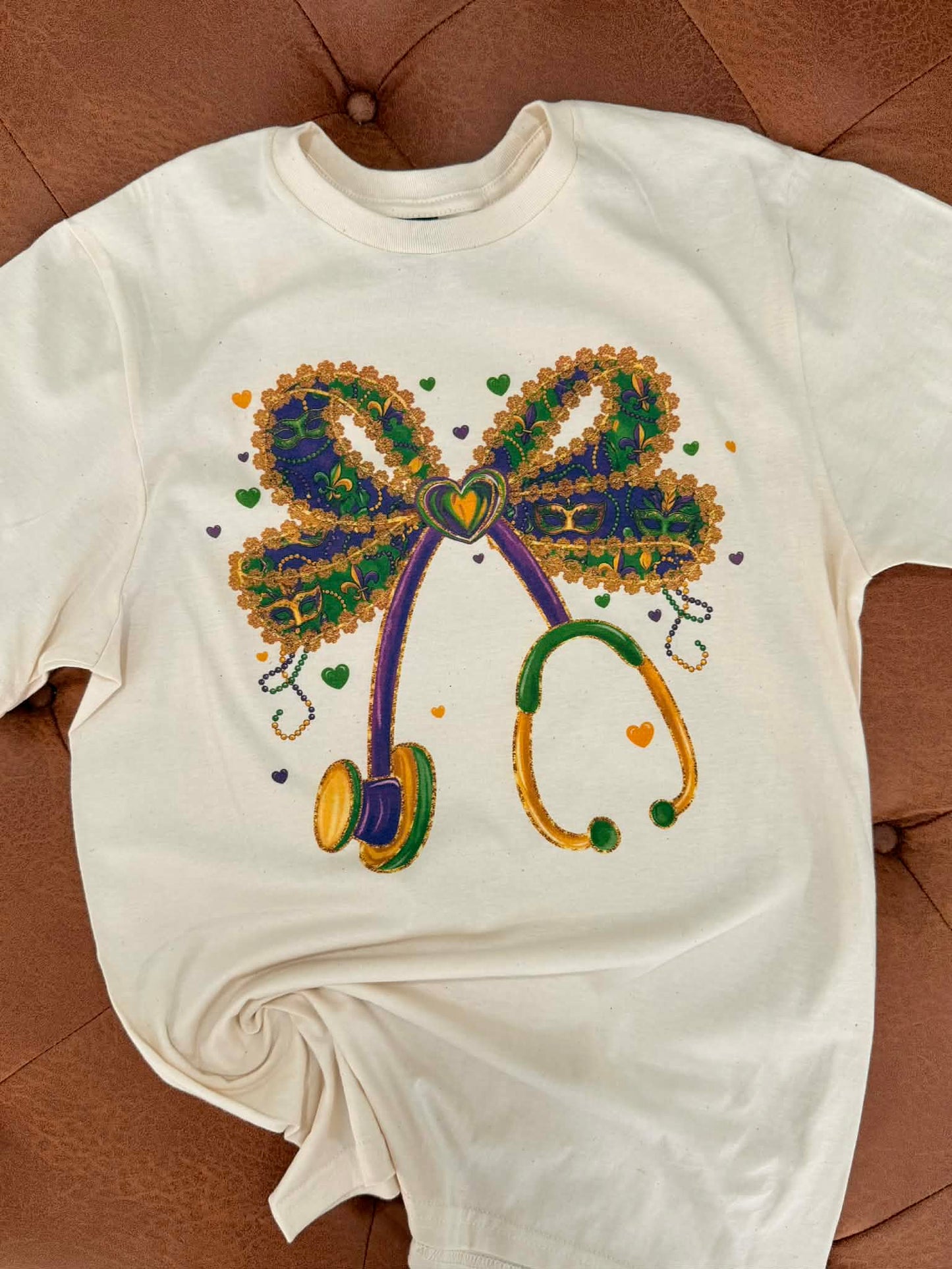 Mardi Gras Stethoscope Bow