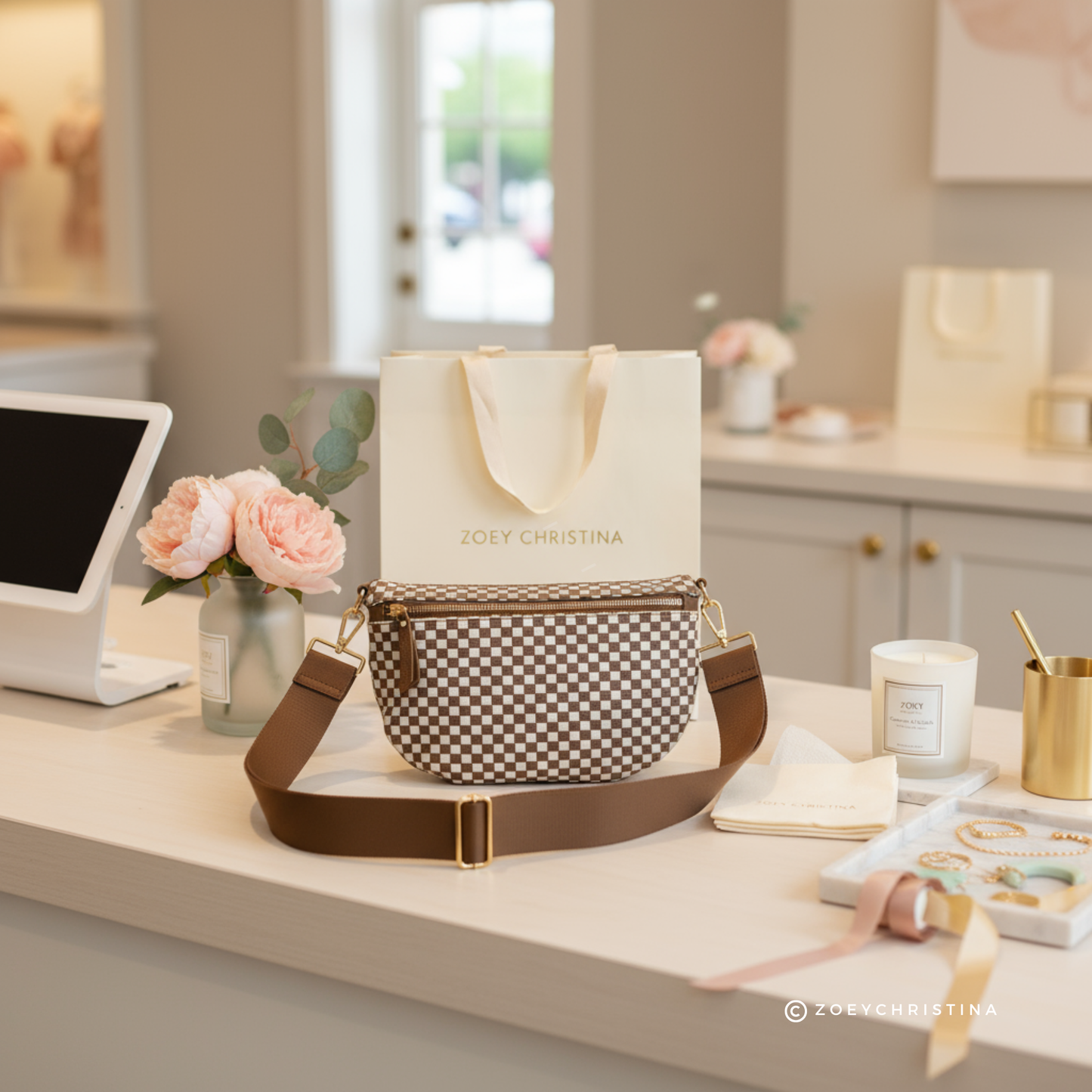 Checker Crossbody Bag