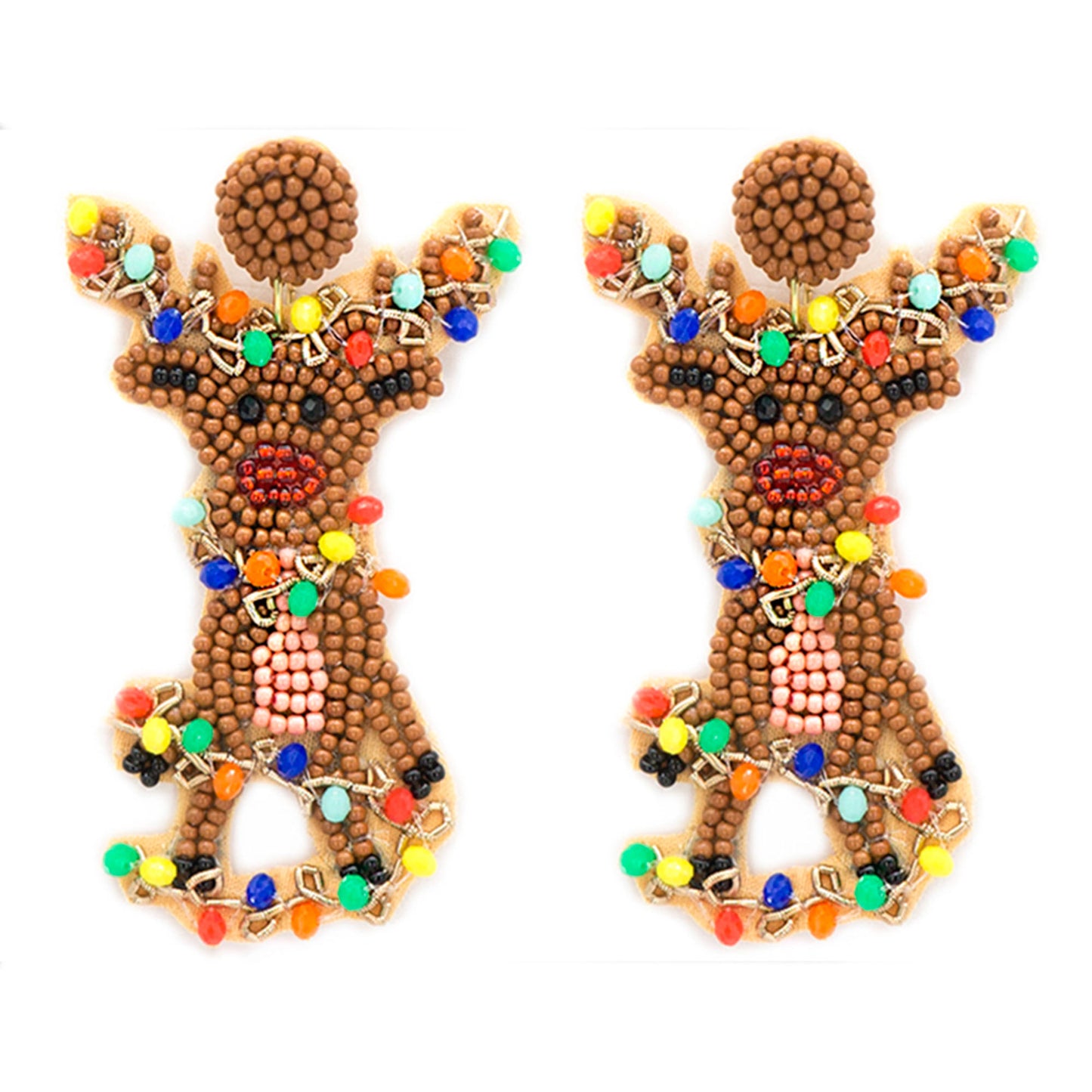 Reindeer Christmas light earrings