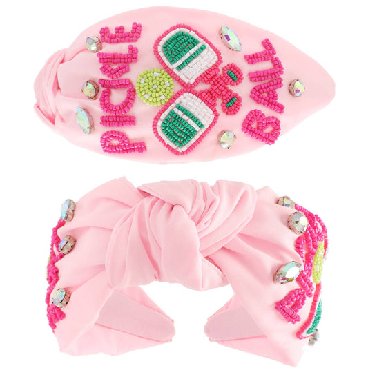 Pickle Baller Top Knotted Beaded Headband