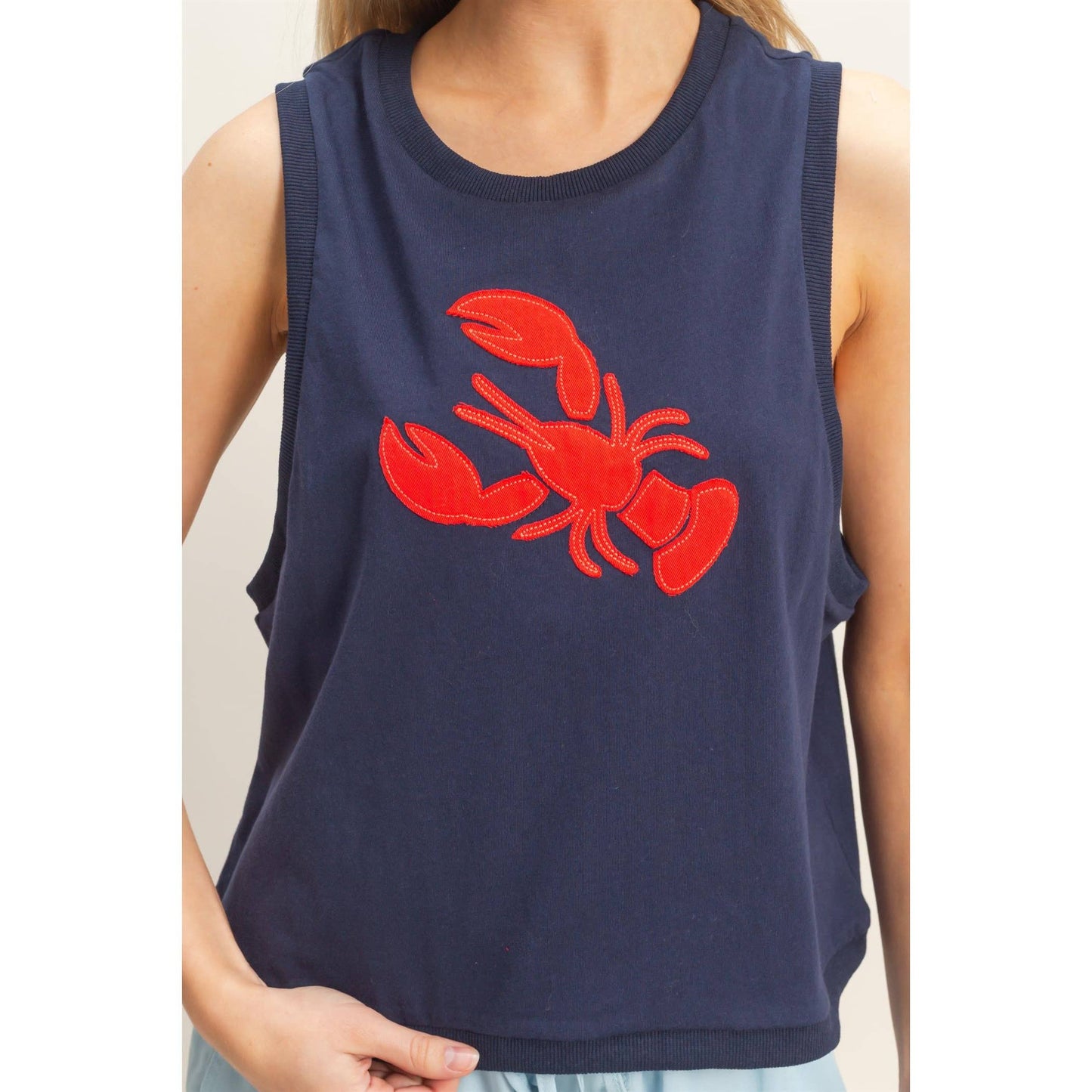 Sleeveless Tank With crawfish Patch