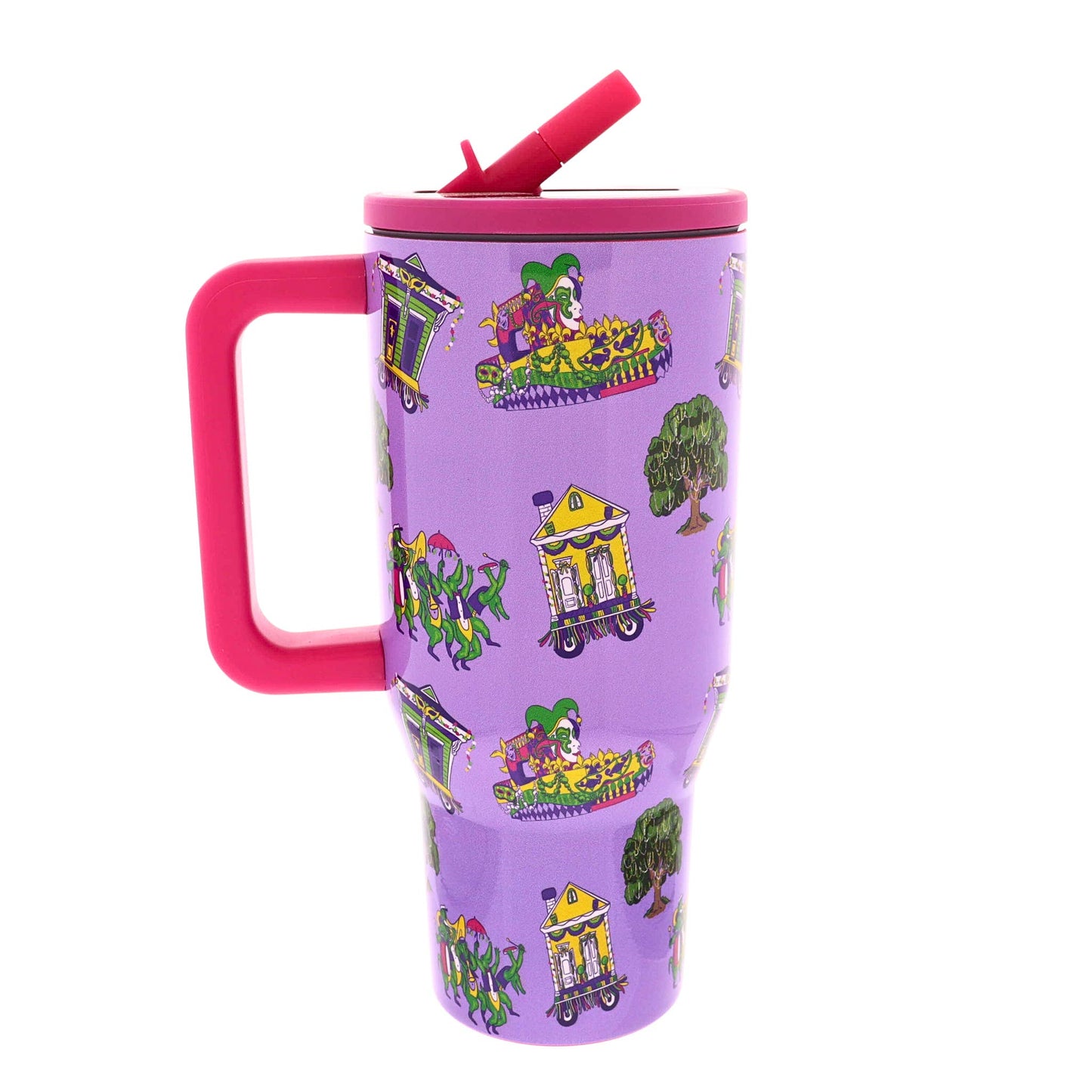 Krewe 30 Oz. Tumbler With Flip Straw and Handle