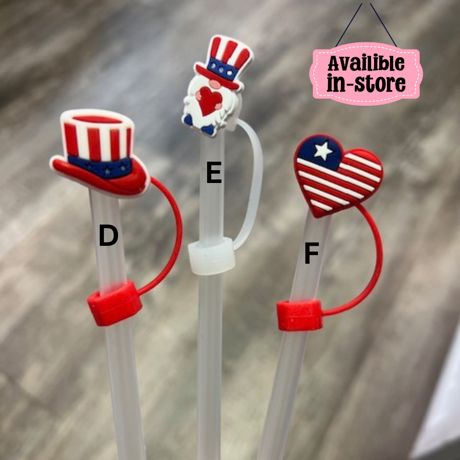 Patriotic Straw Toppers