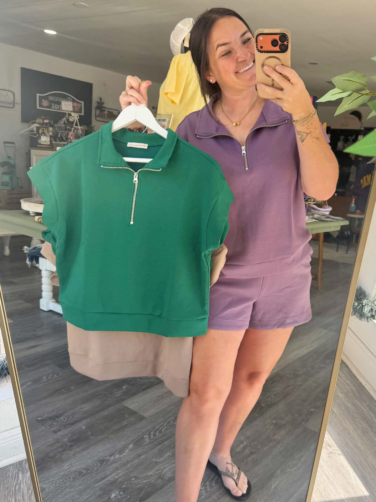 Zenana Scuba half zip set