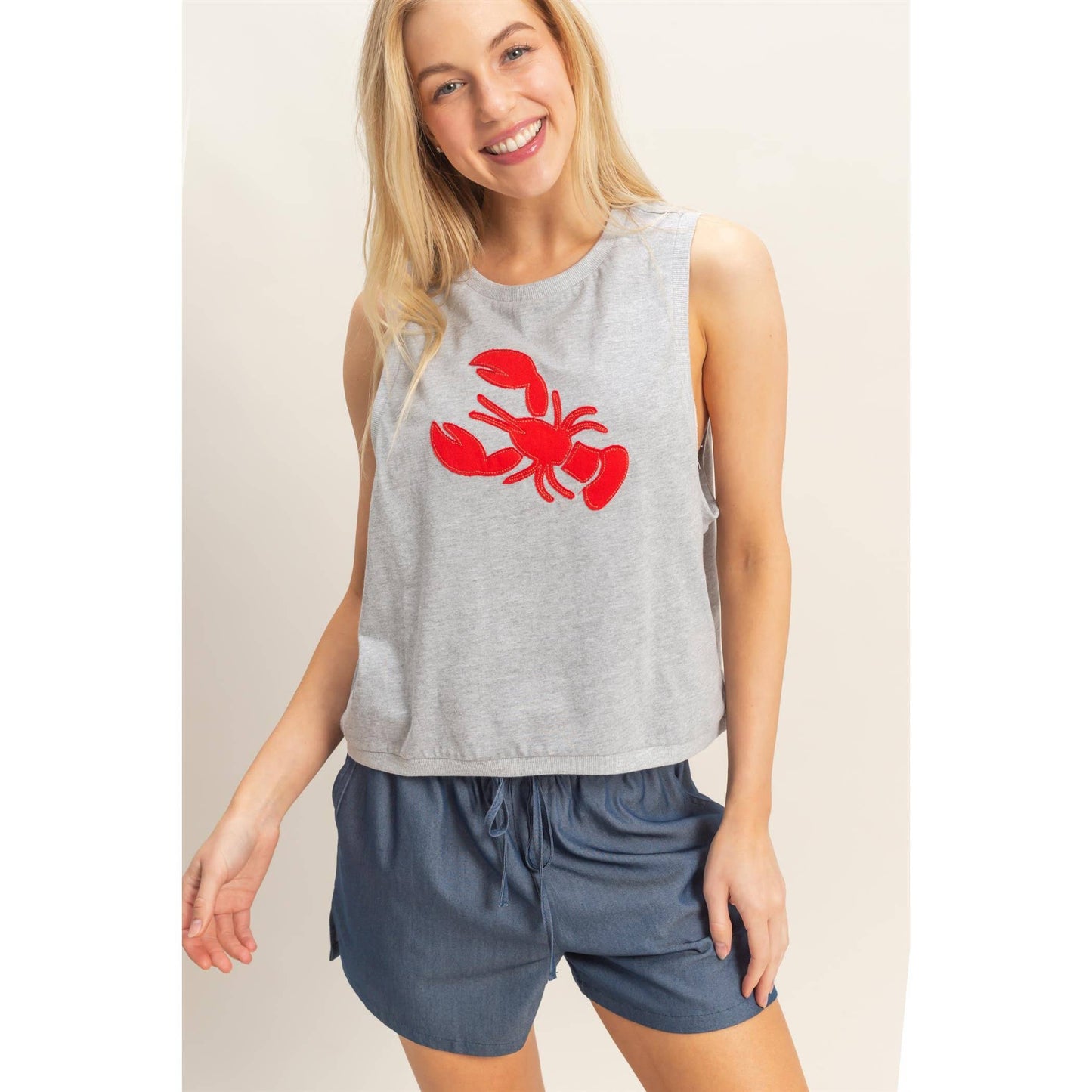 Sleeveless Tank With crawfish Patch