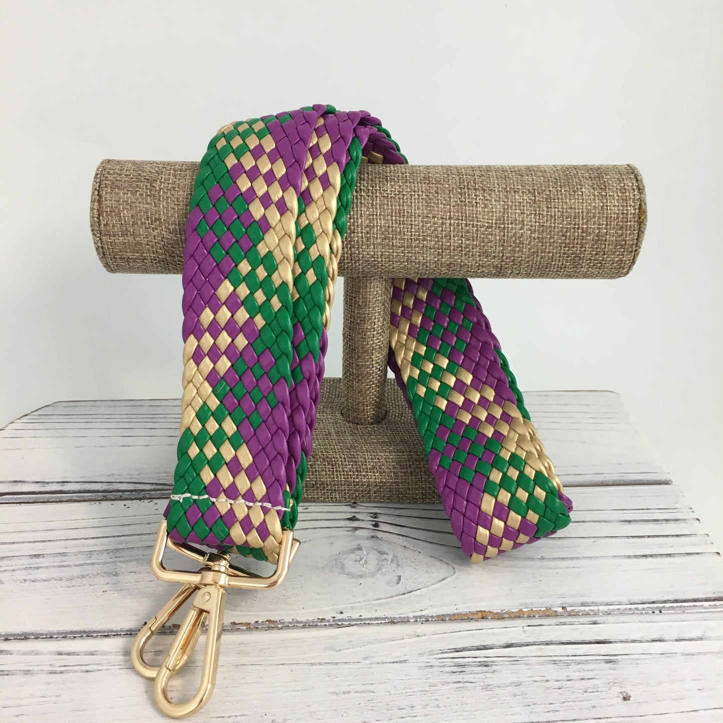Mardi Gras woven purse strap