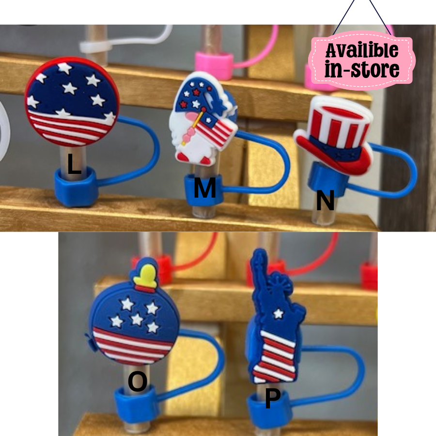 Patriotic Straw Toppers