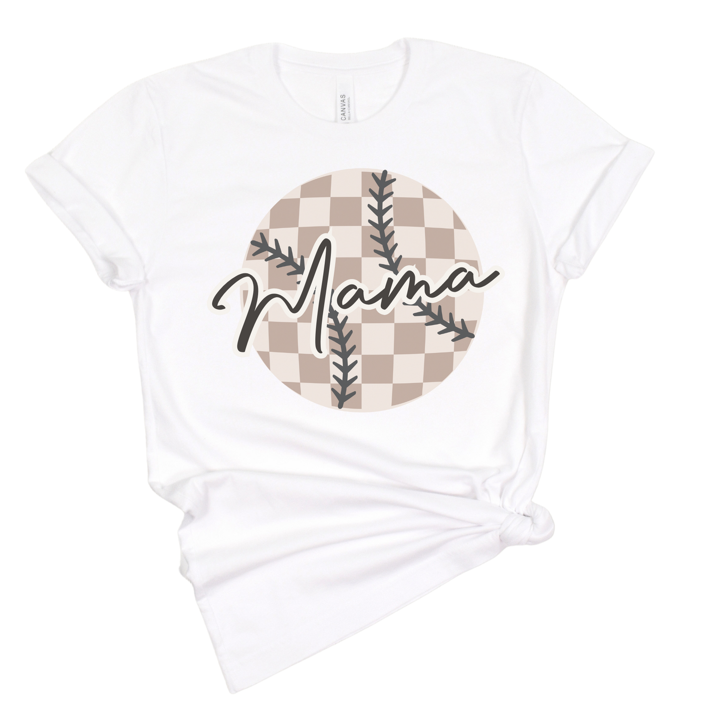 MAMA Checkered Baseball T-shirt