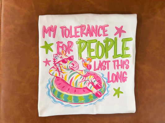 my tolerance for people
