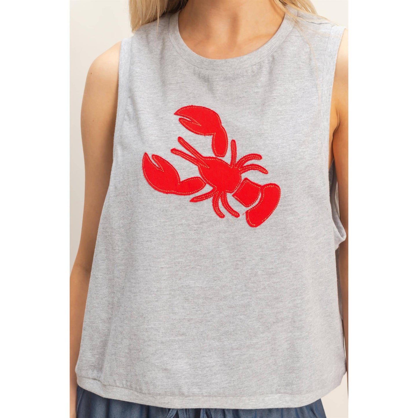 Sleeveless Tank With crawfish Patch